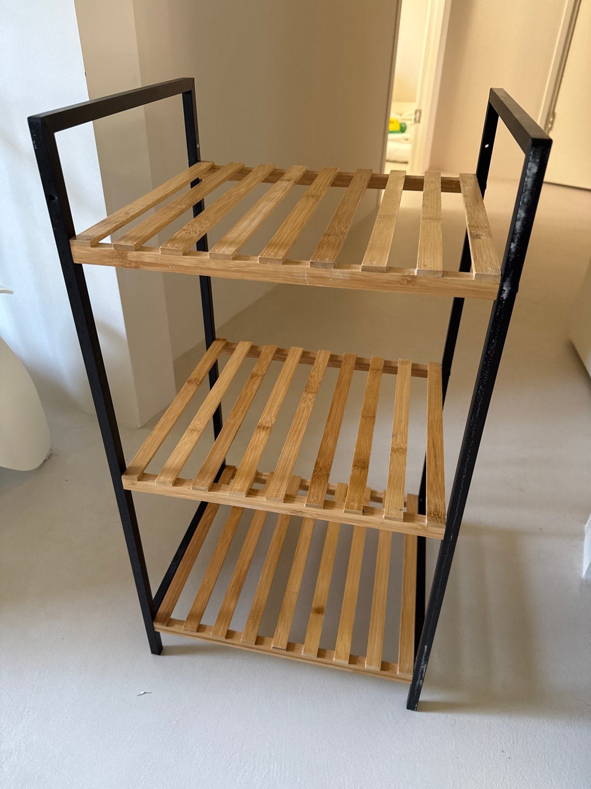Lomera bamboe / metalen badkamerrek met 3 planken, Ophalen of Verzenden, Gebruikt
