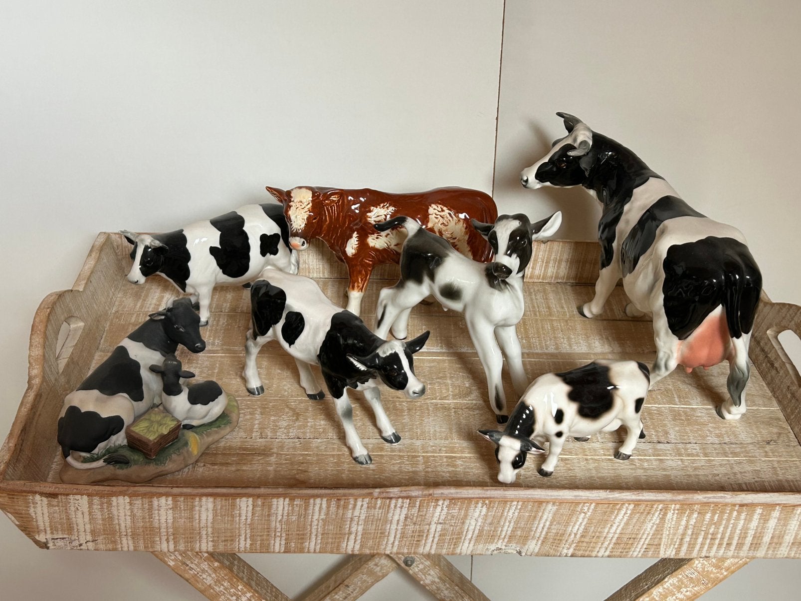 Diverse porseleinen koeienbeeldje rondbont zwartbont, Verzamelen, Ophalen of Verzenden, Zo goed als nieuw, Beeldje of Figuurtje