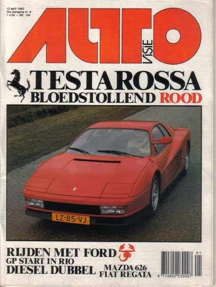 Autovisie 8 1985 : Ferrari Testarossa - Mercedes Benz Coupe, Ophalen of Verzenden, Gelezen, Algemeen