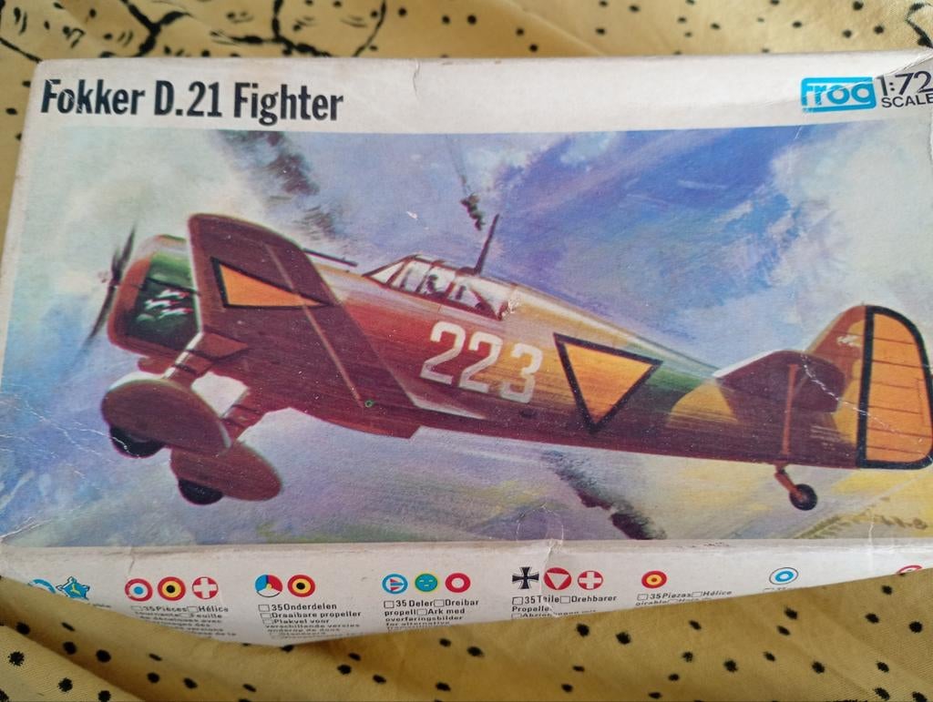 Vintage FROG Fokker D.21 Fighter Modelbouw (Incompleet), Overige merken, 1:72 tot 1:144, Gebruikt, Verzenden