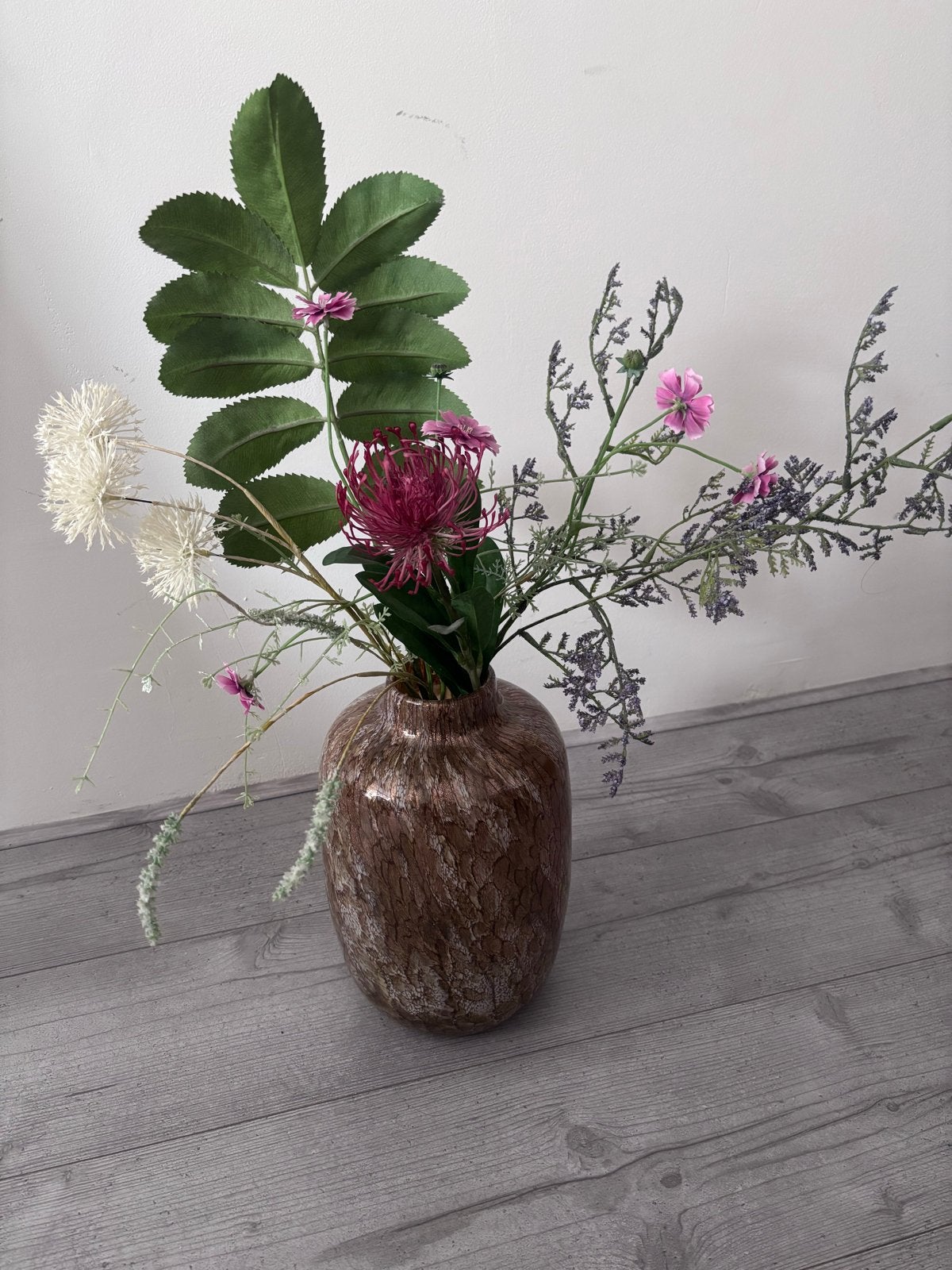 Mooi samengesteld boeket van diverse kunstbloemen, Ophalen, Meerkleurig, Nieuw, Kunststof