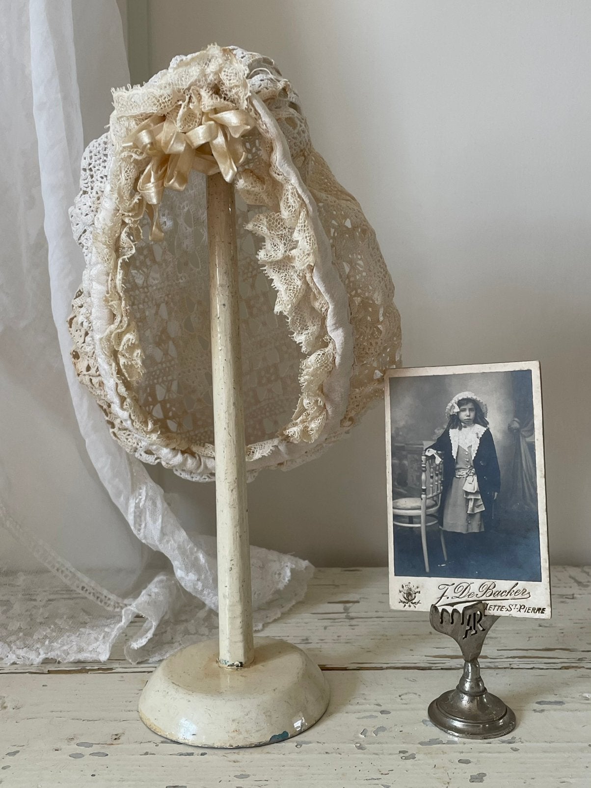 Brocante oud Frans mutsje gehaakt, Ophalen of Verzenden