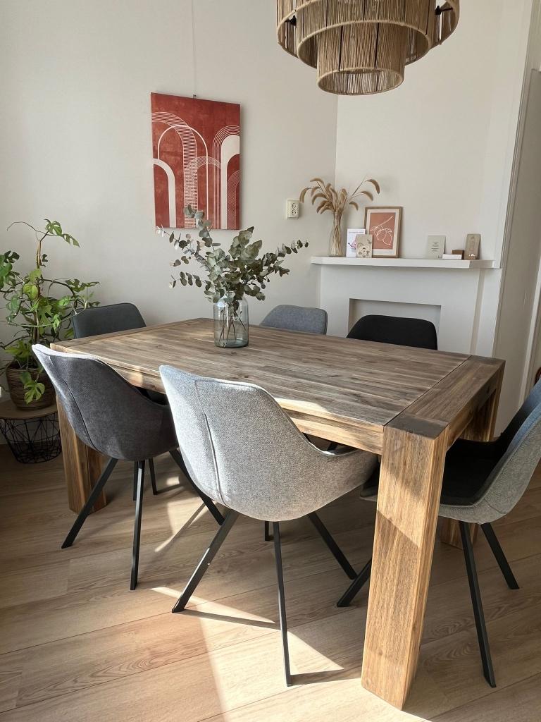 Eettafel, Huis en Inrichting, Tafels | Eettafels, Gebruikt, 50 tot 100 cm, 150 tot 200 cm, Vijf personen of meer, Rechthoekig