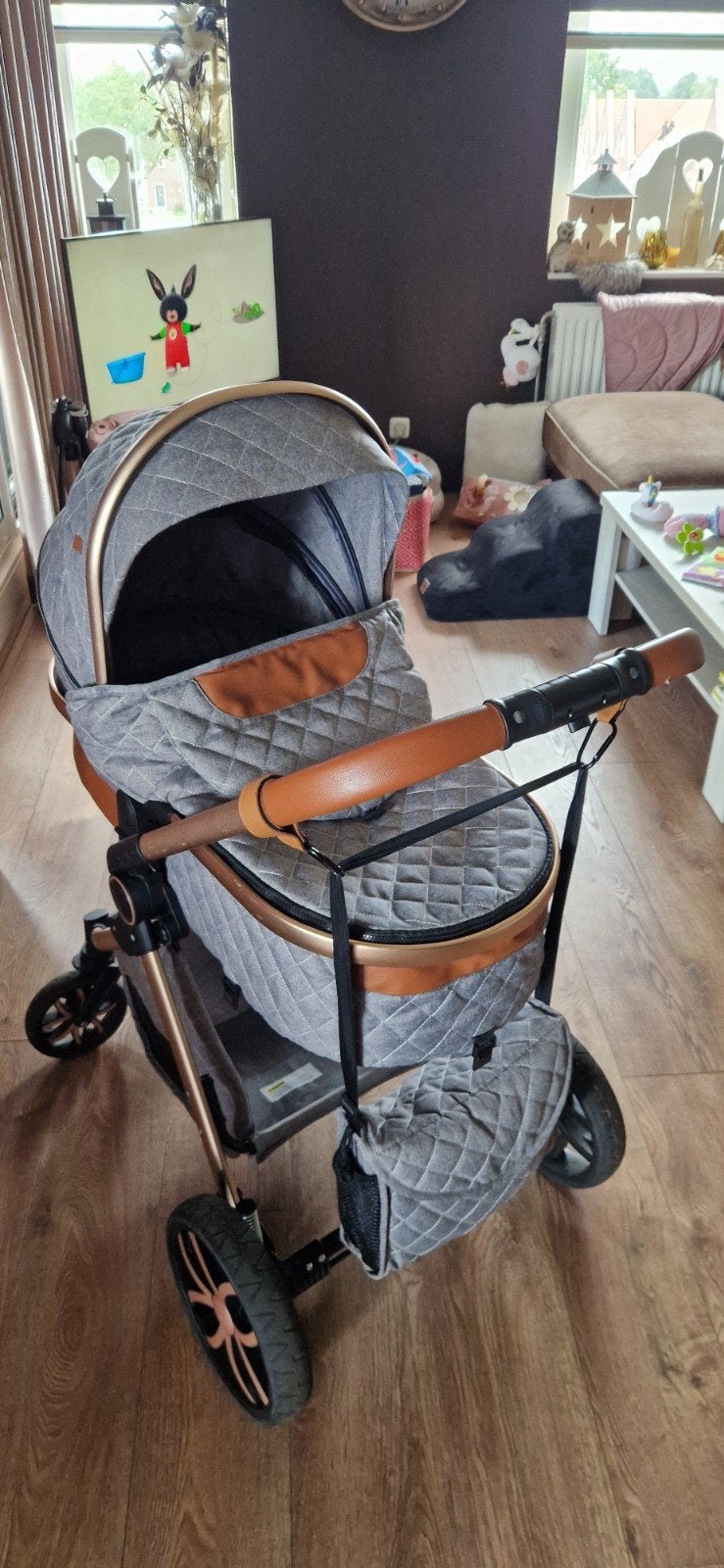 Moni Combiwagen 3-in-1 met Reiswieg en Autostoeltje, Overige merken, Gebruikt, Ophalen of Verzenden, Combiwagen