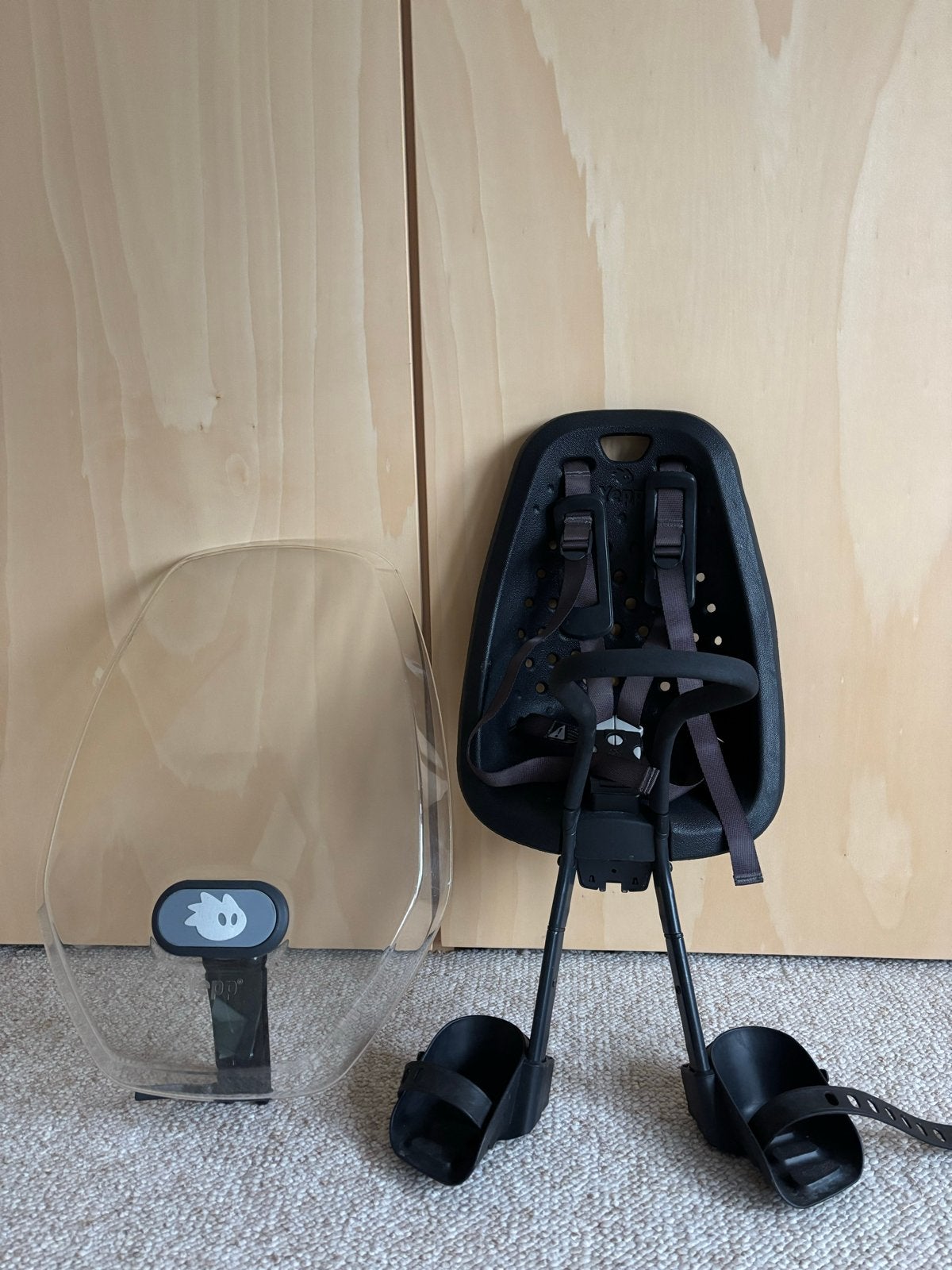 Yepp Mini fietszitje met windscherm en 2 adapters, Ophalen, Gebruikt, Voorzitje