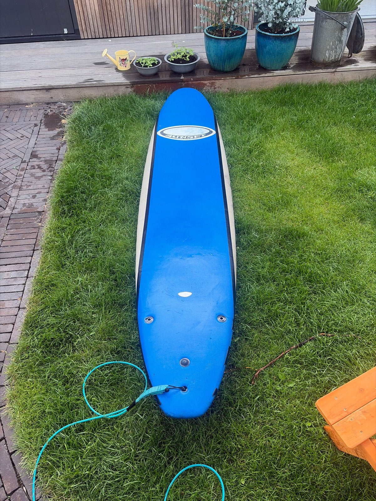 Sunset Longboard Surfplank, Watersport en Boten, Ophalen, Gebruikt, Longboard, Met vinnen