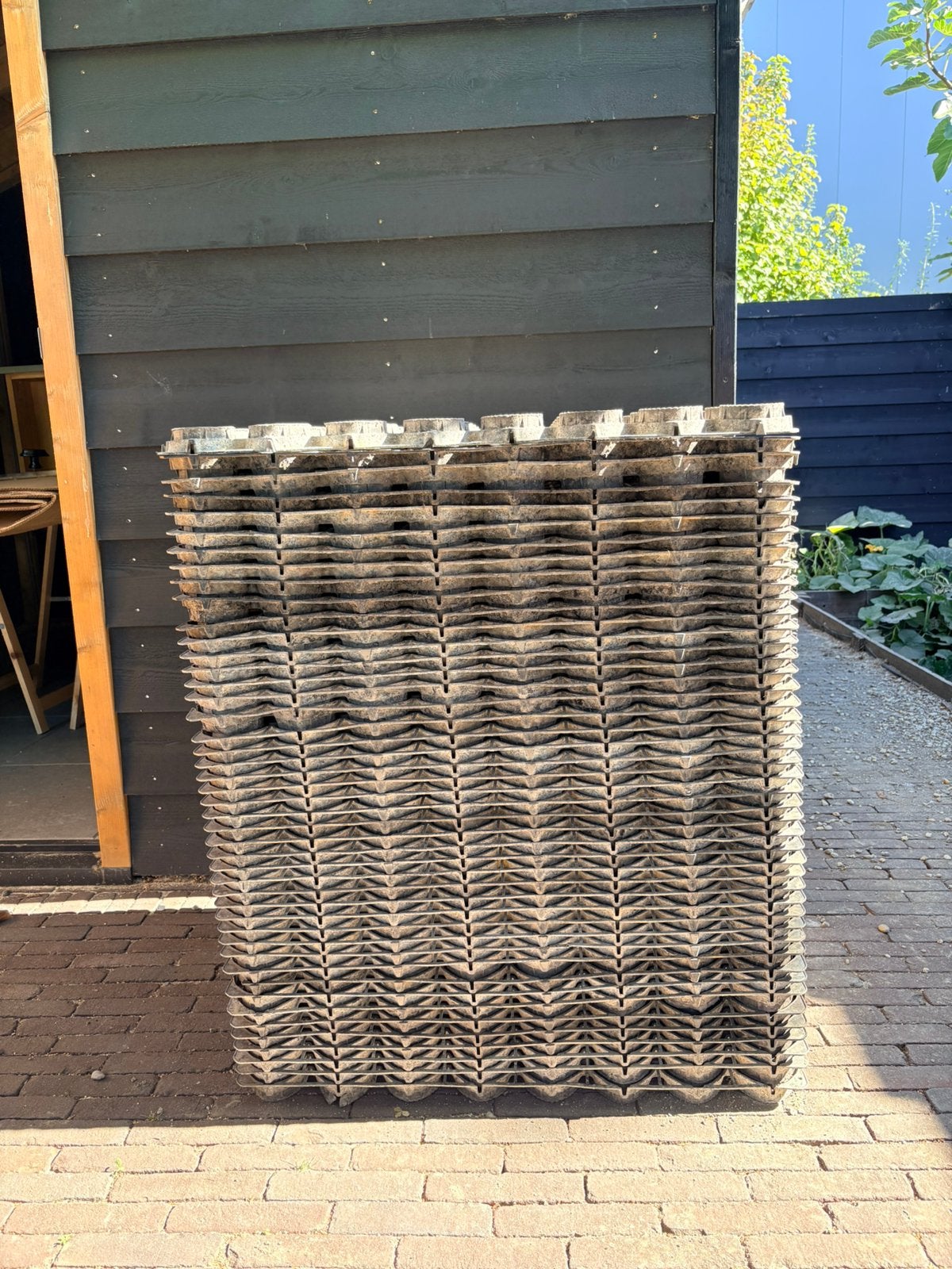 45 gebruikte grindmatten 80/60/3,5 cm – zonder worteldoek, Tuin en Terras, Overige materialen, Gebruikt, Zwart, Overige typen