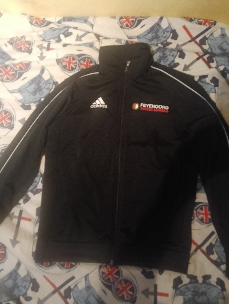 Zwart Adidas Feyenoord Trainingspak maat 164, Ophalen of Verzenden, Zo goed als nieuw, Feyenoord, Overige typen