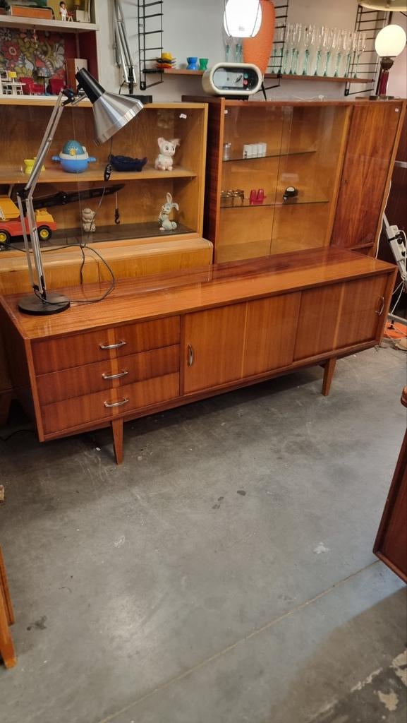 Vintage dressoir jaren 60 mid century, Gebruikt, ,, 150 tot 200 cm, Ophalen of Verzenden