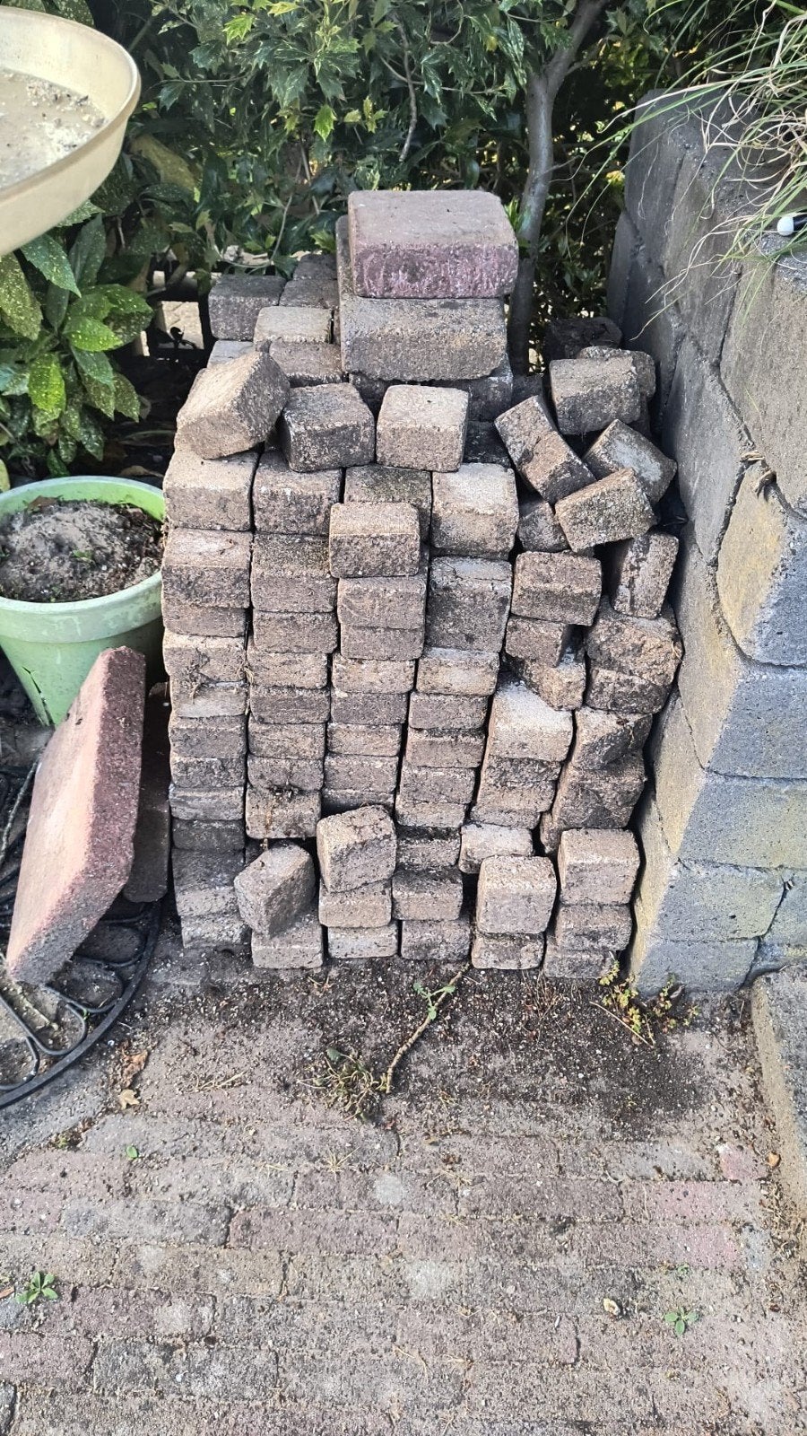 GRATIS Sierbestrating 10x10cm, Ophalen, Gebruikt, Natuursteen, Terrastegels