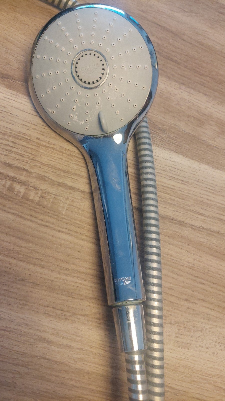 Grohe douchekop met slang en stang, Doe-het-zelf en Verbouw, Sanitair, Ophalen of Verzenden, Gebruikt, Chroom, Douche
