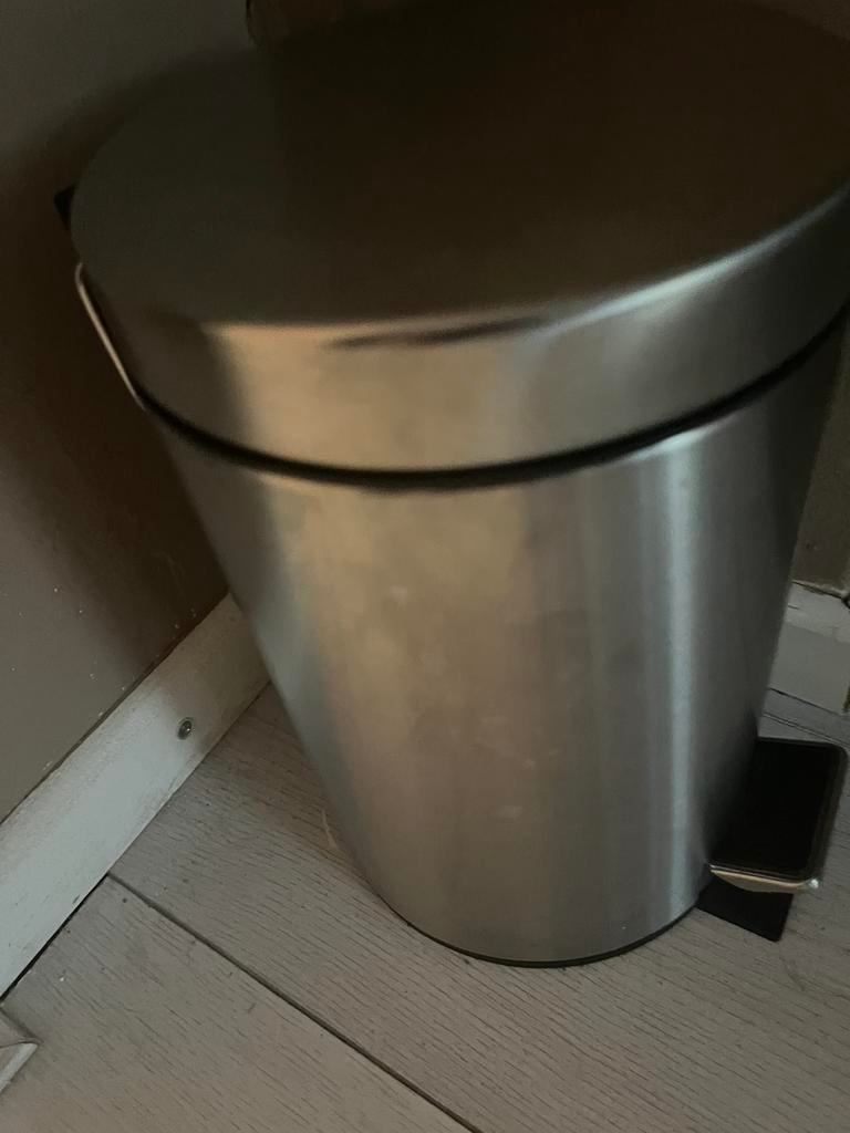 Kleine prullenbak, Ophalen of Verzenden, Zo goed als nieuw, Minder dan 10 liter, Rvs