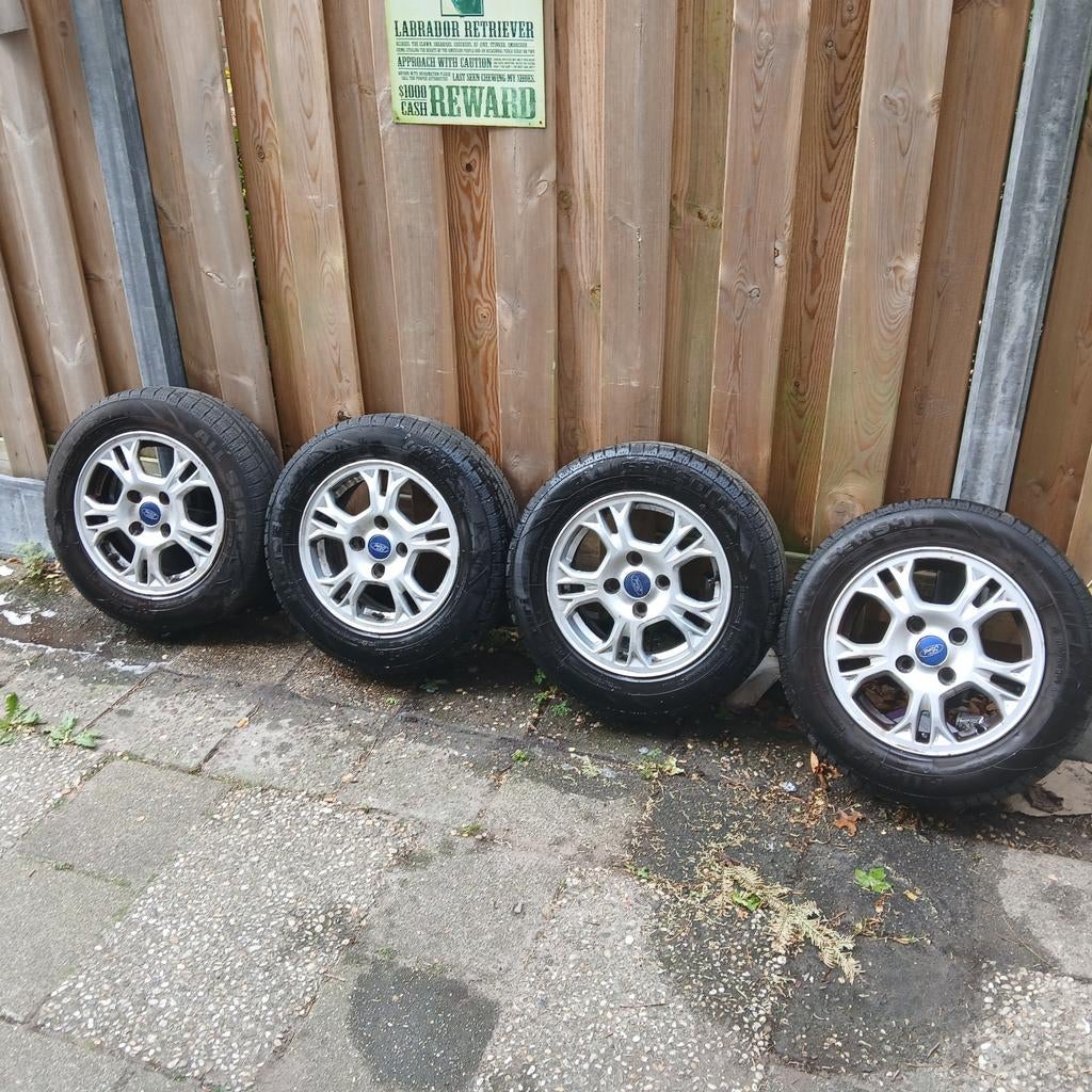 Te koop 4 al season banden met 14 inch velgen, Ophalen, 14 inch, Banden en Velgen, 185 mm