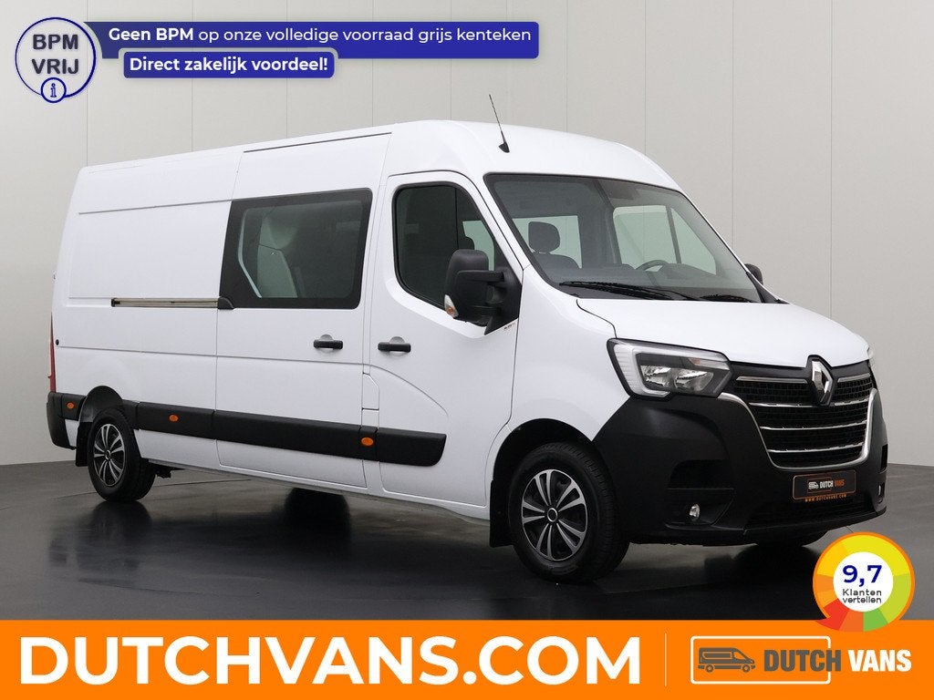 Renault Master 2.3DCi 150PK L3H2 Dubbele Cabine 6-Persoons |, Auto's, Bestelauto's, Te koop, ABS, Achteruitrijcamera, Airconditioning