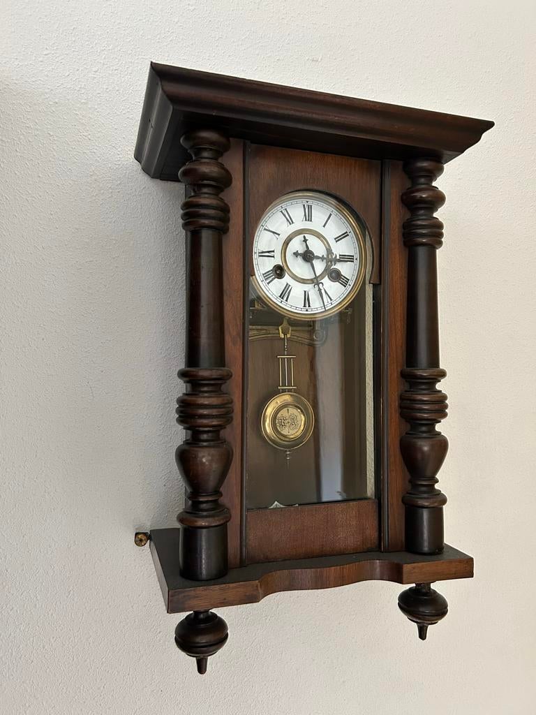 Houten wandklok met slinger, Ophalen of Verzenden