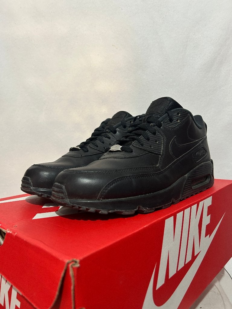 ALS NIEUW! Maat 45 - Nike Air Max 90 Leather Black, Kleding | Heren, Schoenen, Verzenden, Zwart, Nike, Nike