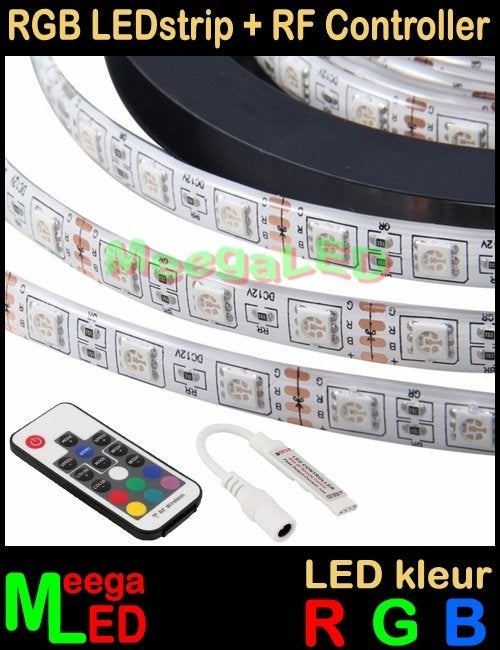 Caravan LED Strip LEDstrip RGB - 60L/m - IP65 - SET 2m + AB, Ophalen of Verzenden, Nieuw