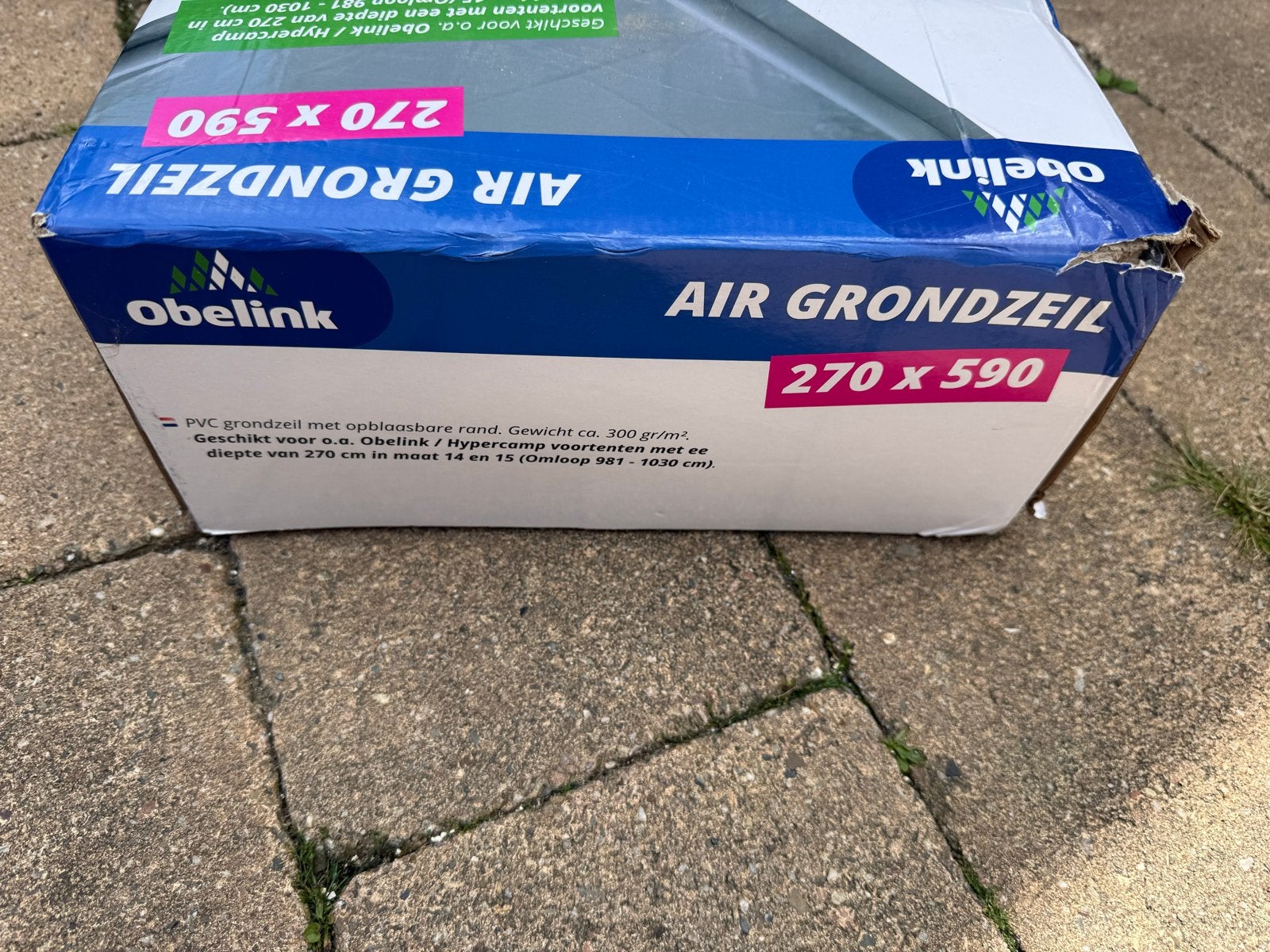 Obelink Air Grondzeil 270 x 590 cm voor voortenten, Ophalen of Verzenden, Zo goed als nieuw