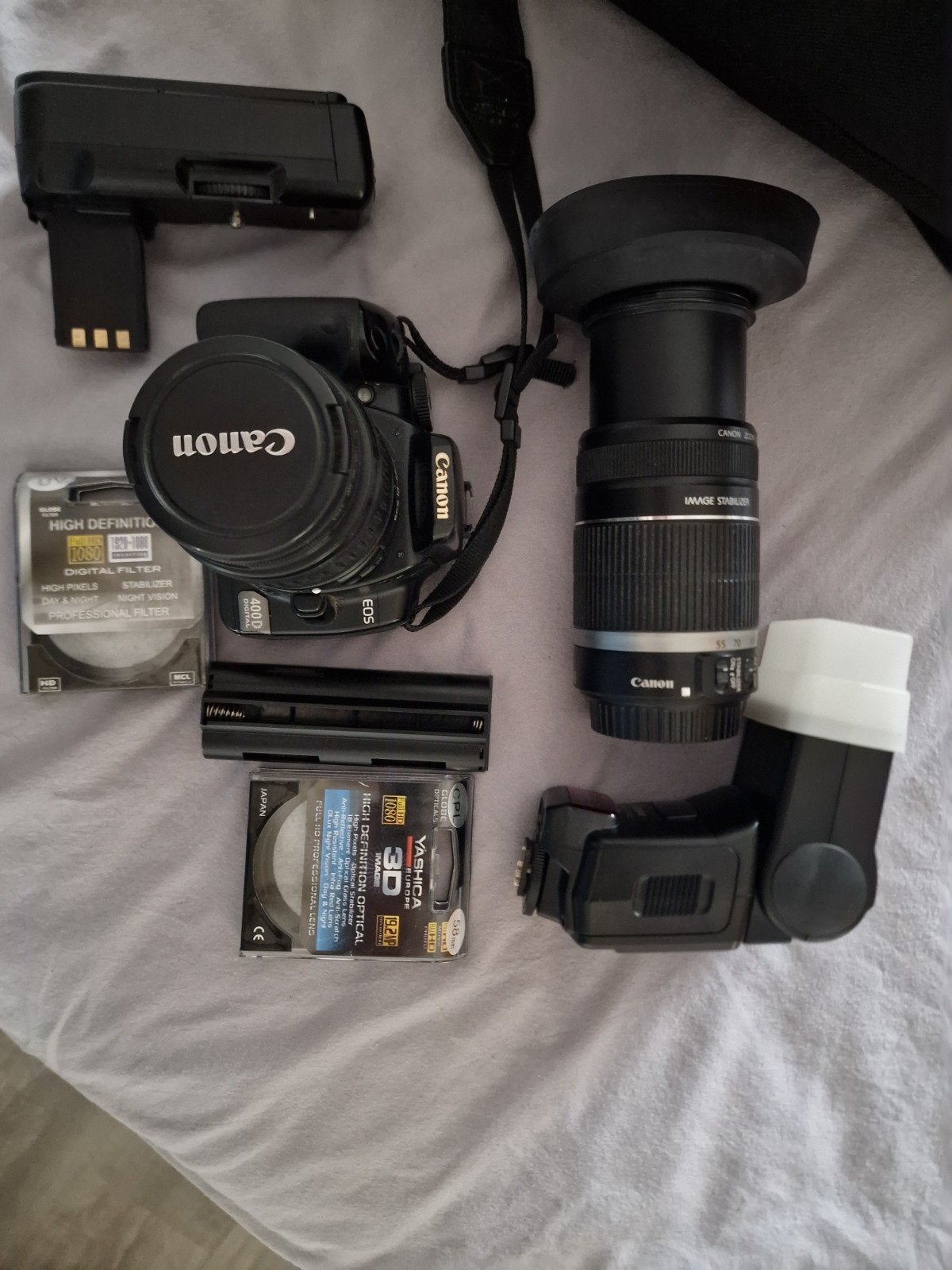 Canon EOS 400D Spiegelreflexcamera met rugzak, Gebruikt, Spiegelreflex, Canon, Ophalen of Verzenden