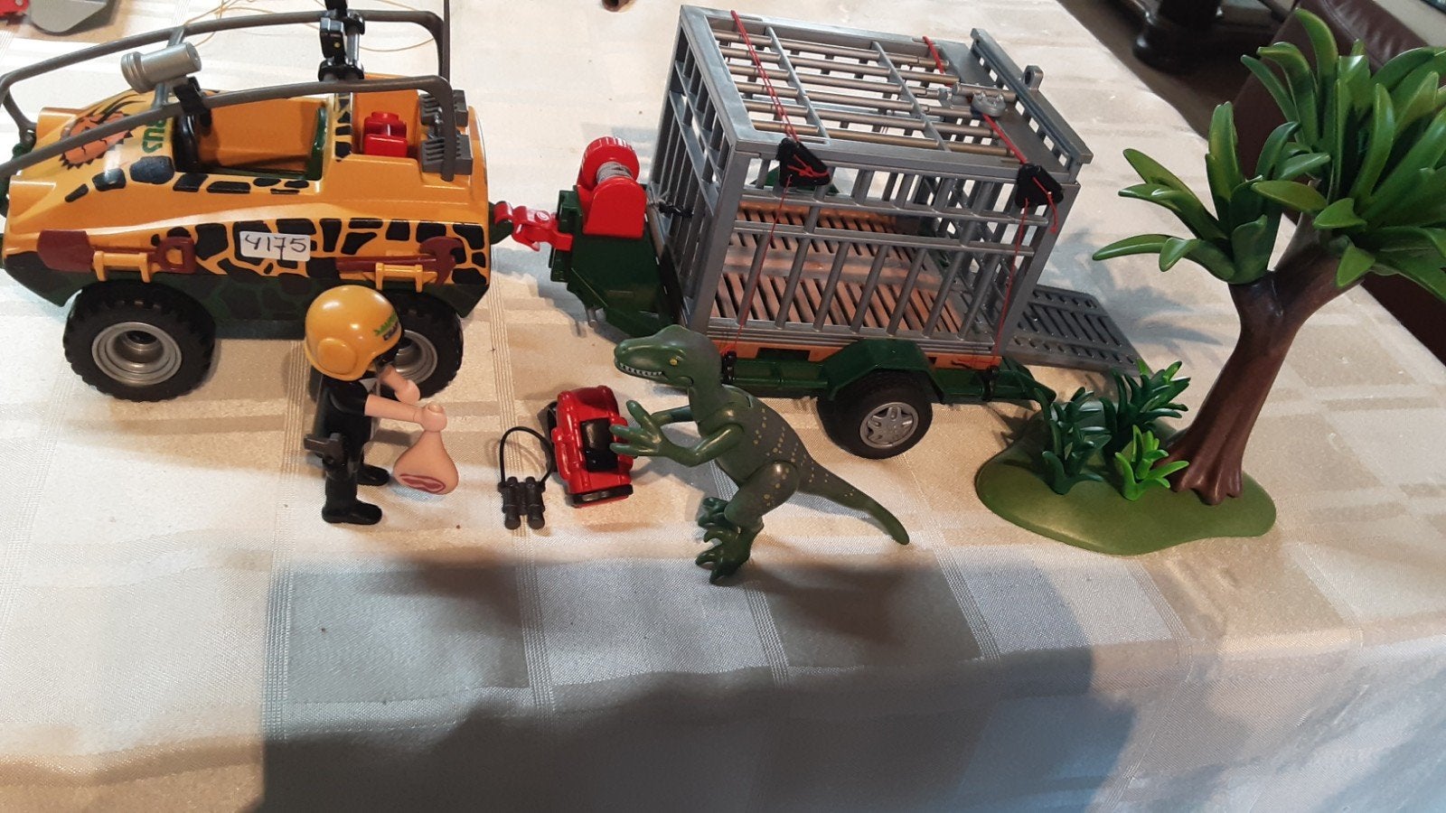 4175 deinonychus in kooi achter amfibivoertuig., Complete set, Voertuig, Ophalen of Verzenden, Zo goed als nieuw