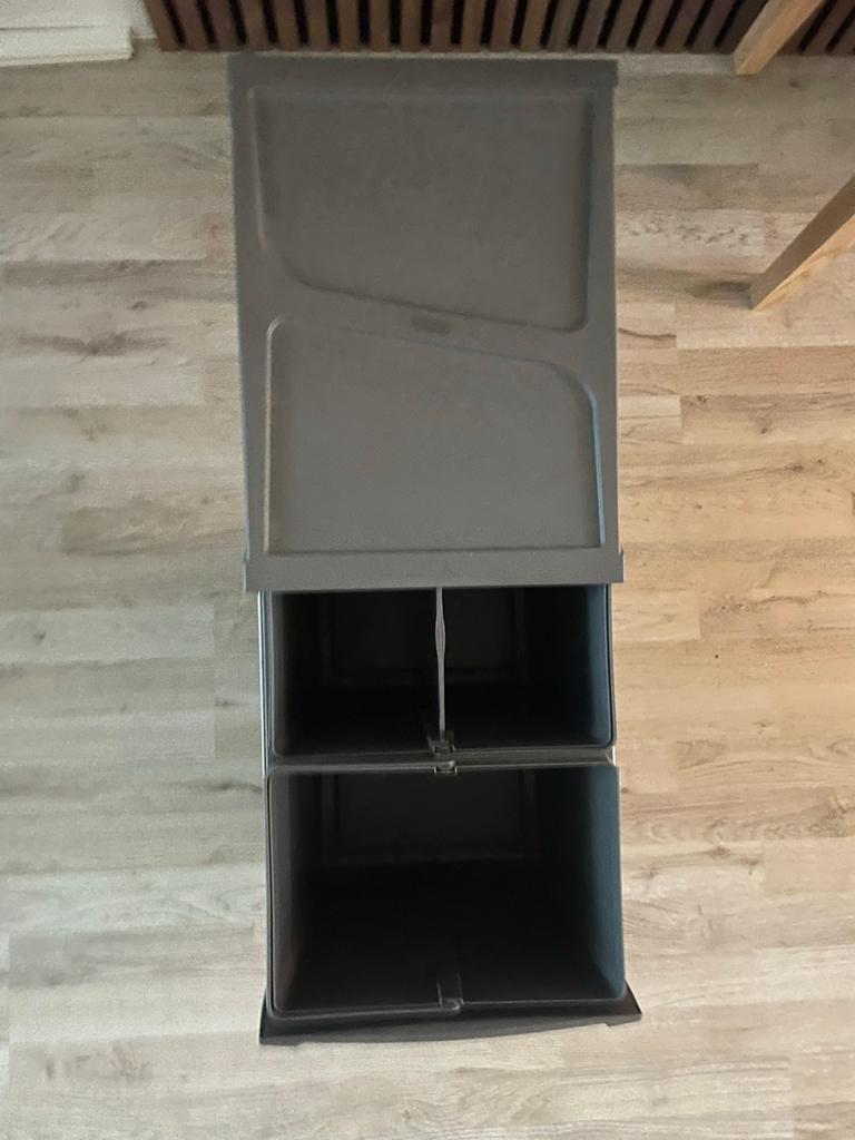 Inbouw afvalbak 2x20L - Uittrekbare prullenbak, Ophalen, Kunststof, Gebruikt, 50 tot 75 cm