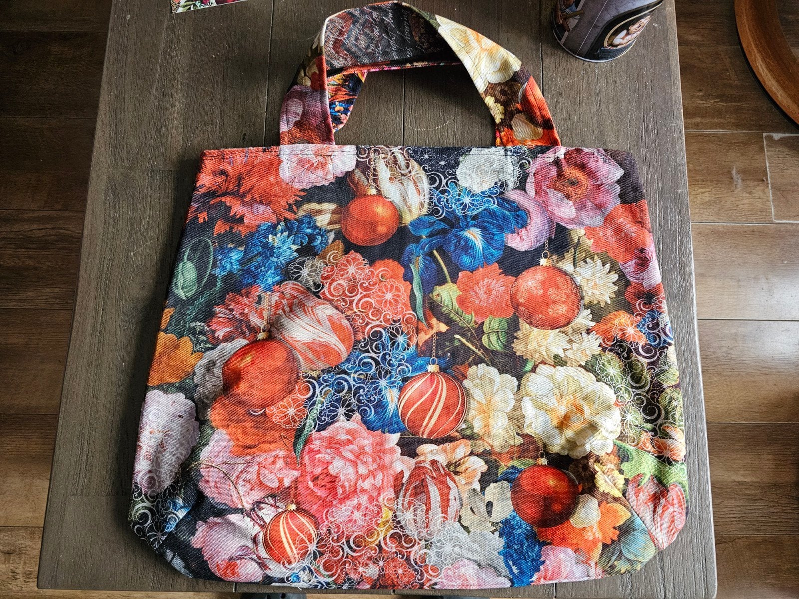 Zelfgemaakte draagtas/ shopper 2 kanten draagbaar, kerst, Ophalen of Verzenden, Zo goed als nieuw