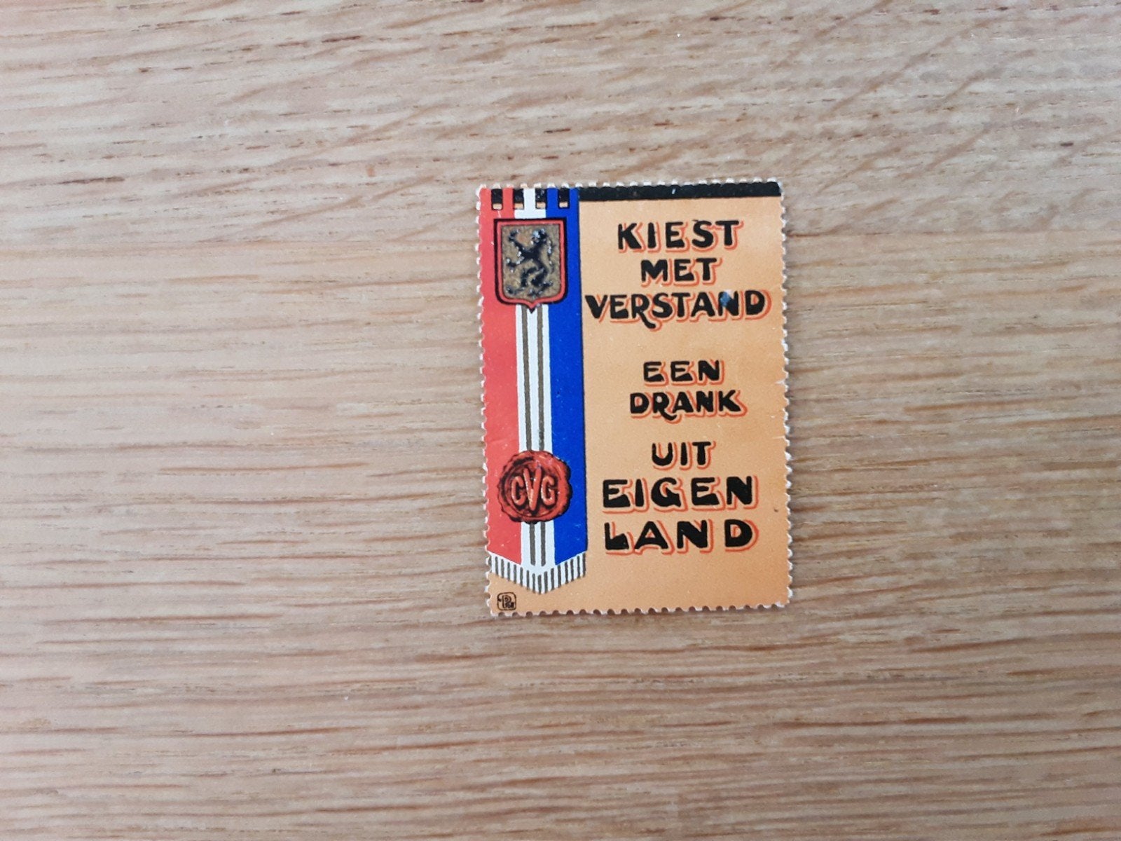 Sluitzegel kiest met verstand een drank uit eigen land, Ophalen of Verzenden