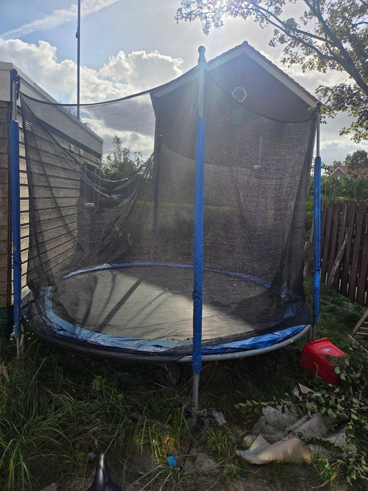 Trampoline met veiligheidsnet - Gebruikt, Ophalen of Verzenden, Gebruikt
