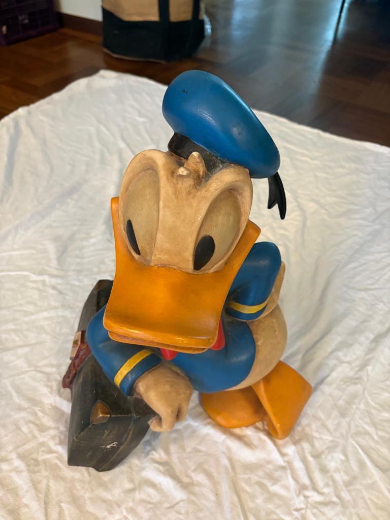 Vintage Donald Duck met aktentas, Verzamelen, Disney, Ophalen, Donald Duck, Gebruikt, Beeldje of Figuurtje