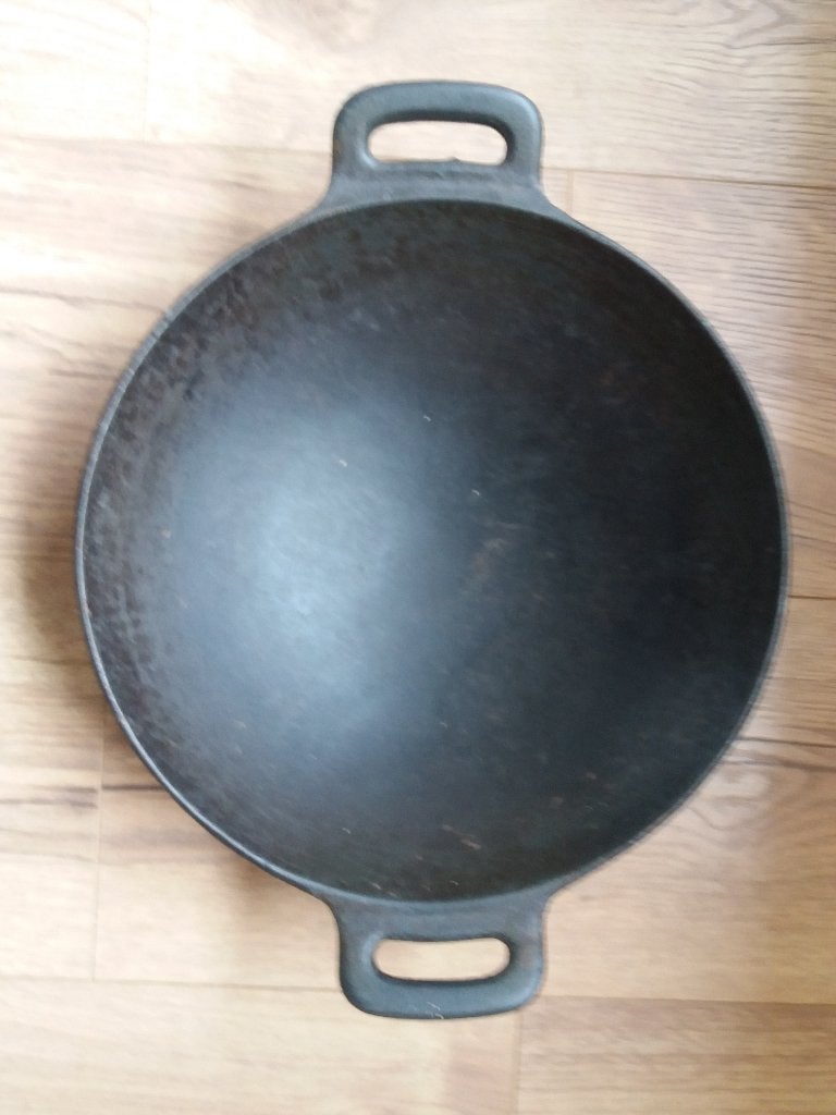 PAN – GIETIJZER – WOK – 28 CM, Ophalen of Verzenden, Zo goed als nieuw, Gietijzer, Wok