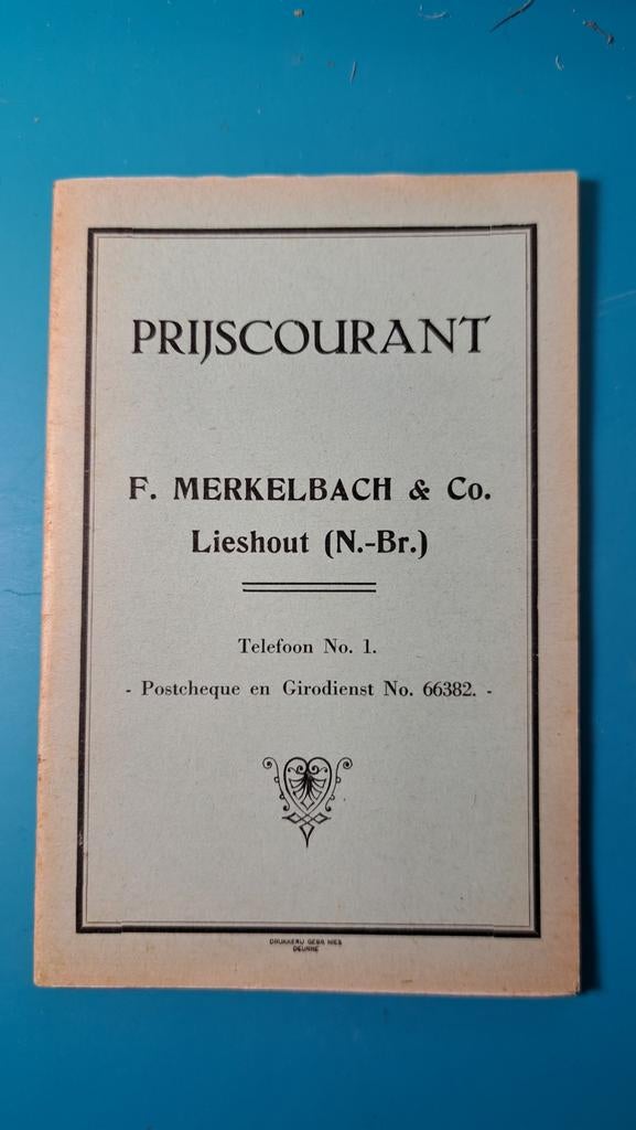 Merkelbach Lieshout meubels prijscourant 1 van 2 , ca 1900, Ophalen of Verzenden, 20e eeuw of later, Gelezen