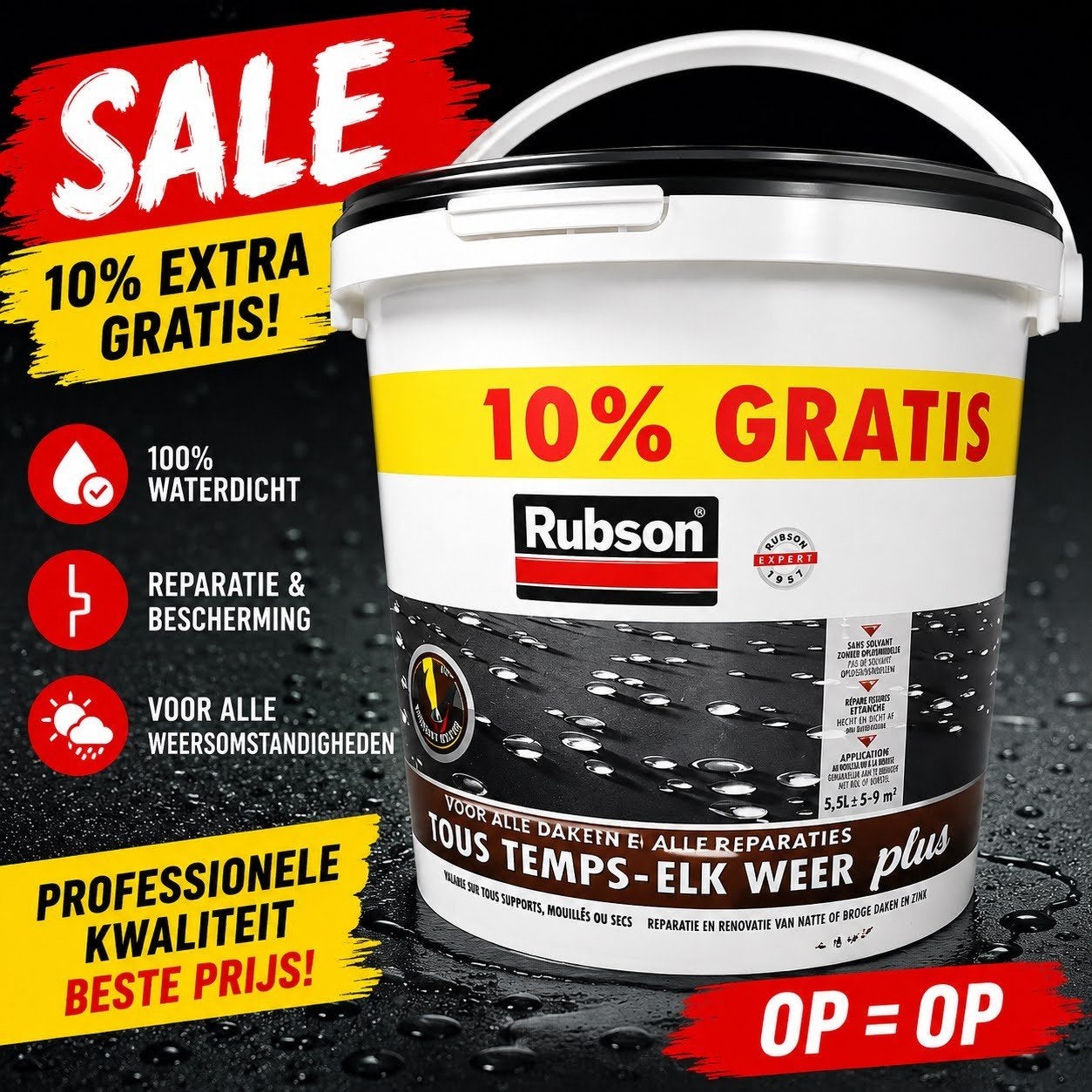 Rubson Plus Vloeibare Dakcoating € 45 incl.btw, Ophalen, Overige materialen, Zwart, Overige typen