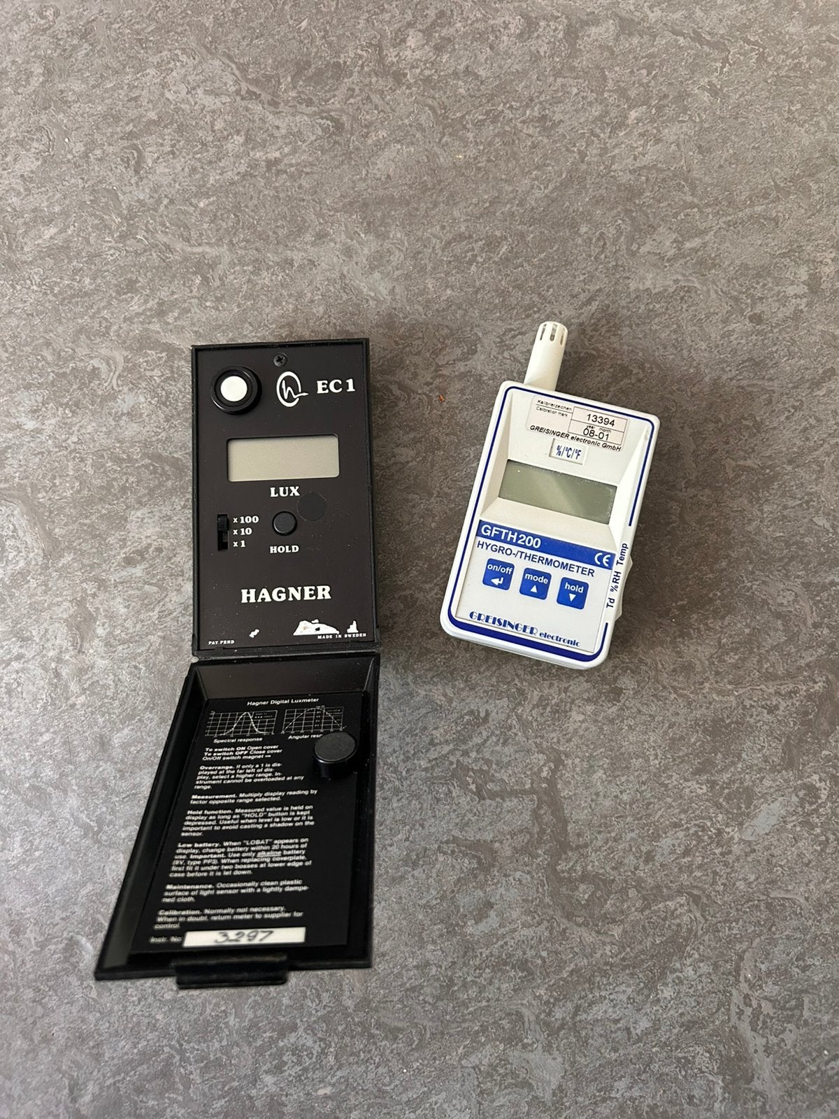 Hagner EC1 Luxmeter & Greisinger GFTH200 Hygro-Thermometer, Doe-het-zelf en Verbouw, Meetapparatuur, Ophalen, Gebruikt, Licht