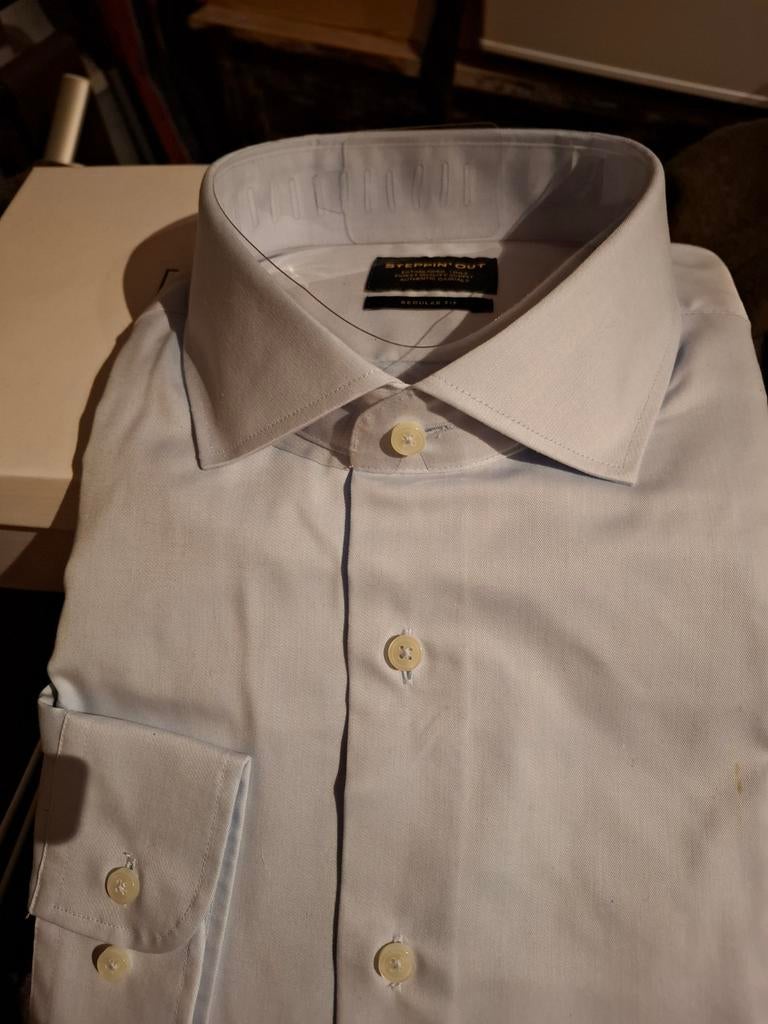 Heren overhemd lange mouw - Lichtblauw - Maat 3XL, STEPPIN' OUT, Blauw, Nieuw, Ophalen of Verzenden