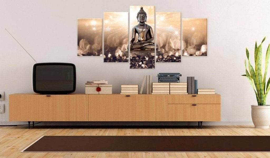 Canvas Buddha 5-luik, Ophalen, Zo goed als nieuw, Minder dan 50 cm, Schilderij