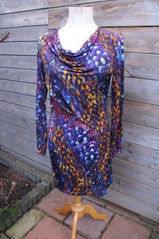 Jurk blauw/ paars/ oranje Caroline Biss mt 38 Vaste prijs, Maat 38/40 (M), Blauw, Ophalen of Verzenden, Zo goed als nieuw