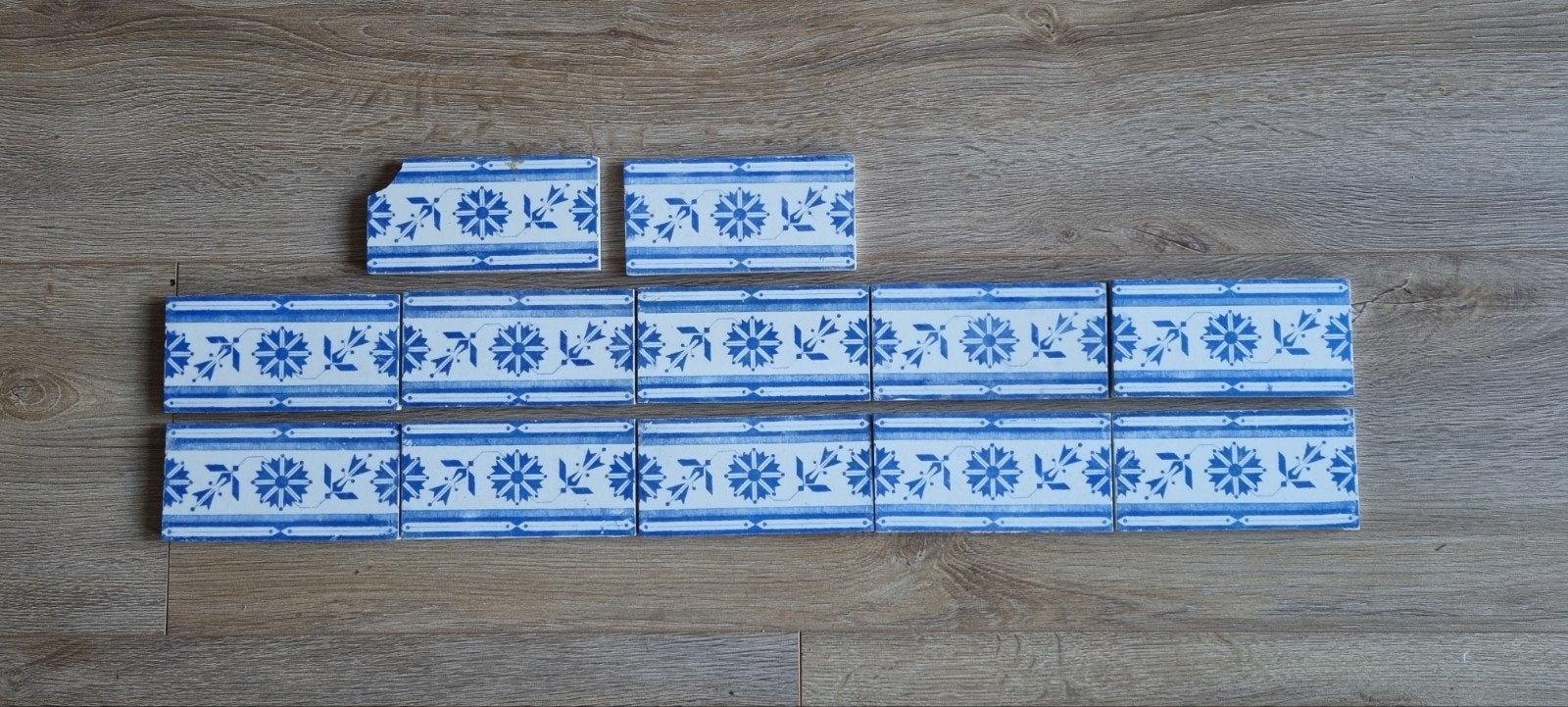 11 antieke Jugendstil boordtegels/keukenfries(circa 1900), Ophalen of Verzenden