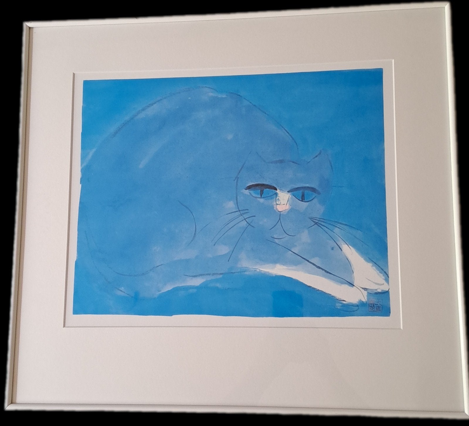 Walasse Ting ingelijste poster., Antiek en Kunst, Ophalen