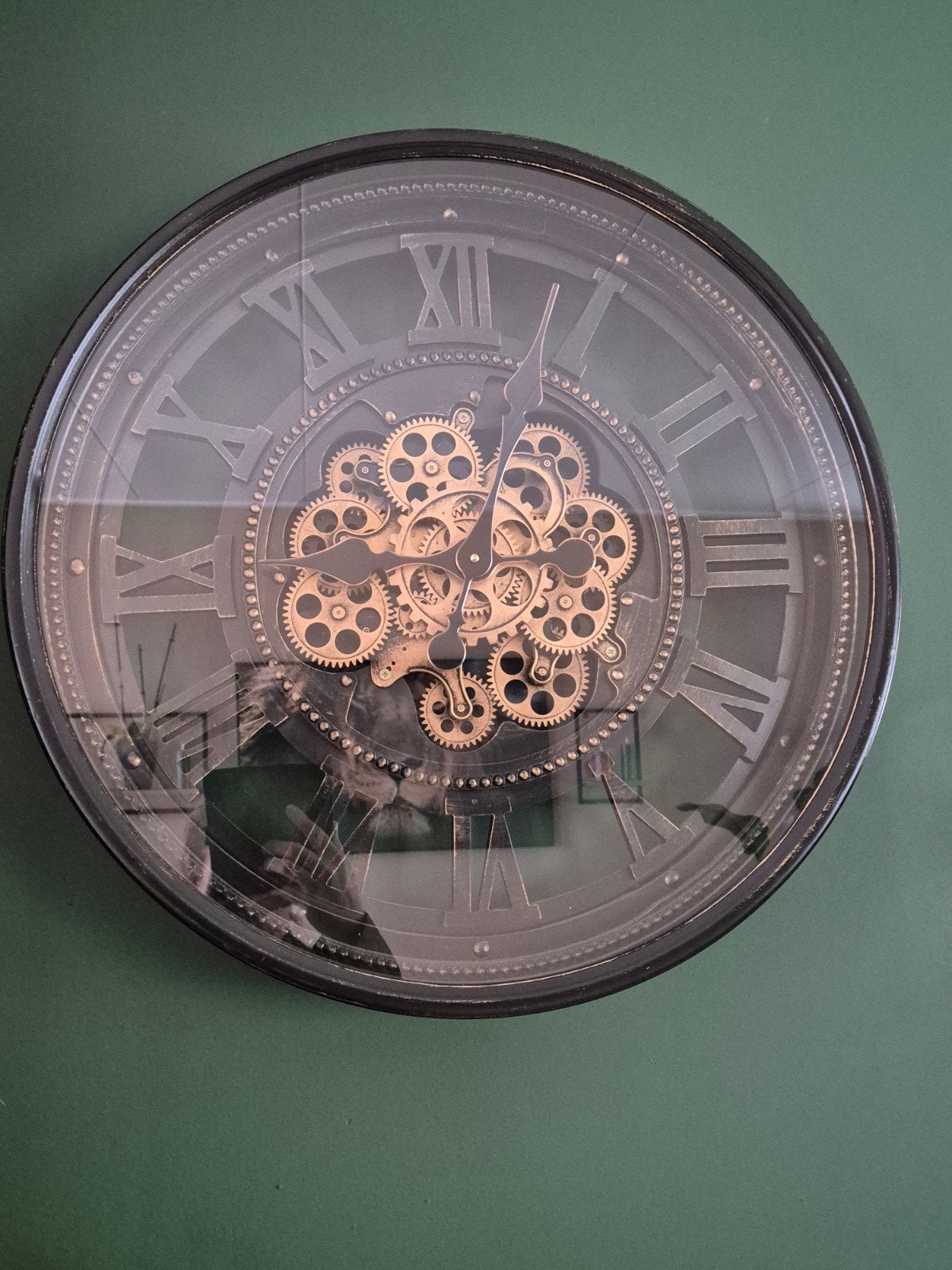Mooie klok diameter 60cm izgst met echt draaiende tandwielen, Huis en Inrichting, Woonaccessoires | Klokken, Ophalen of Verzenden