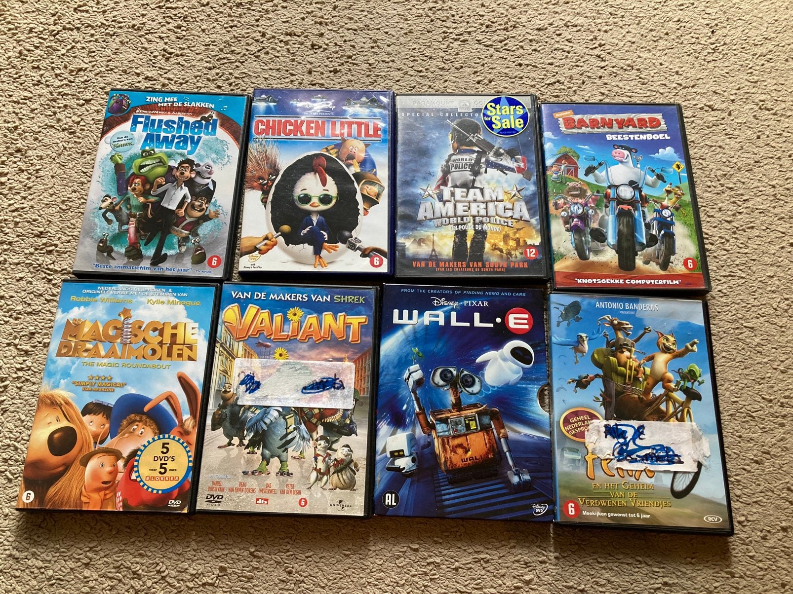 8 kinder animatiefilms dvd’s, Alle leeftijden, Ophalen of Verzenden, Zo goed als nieuw