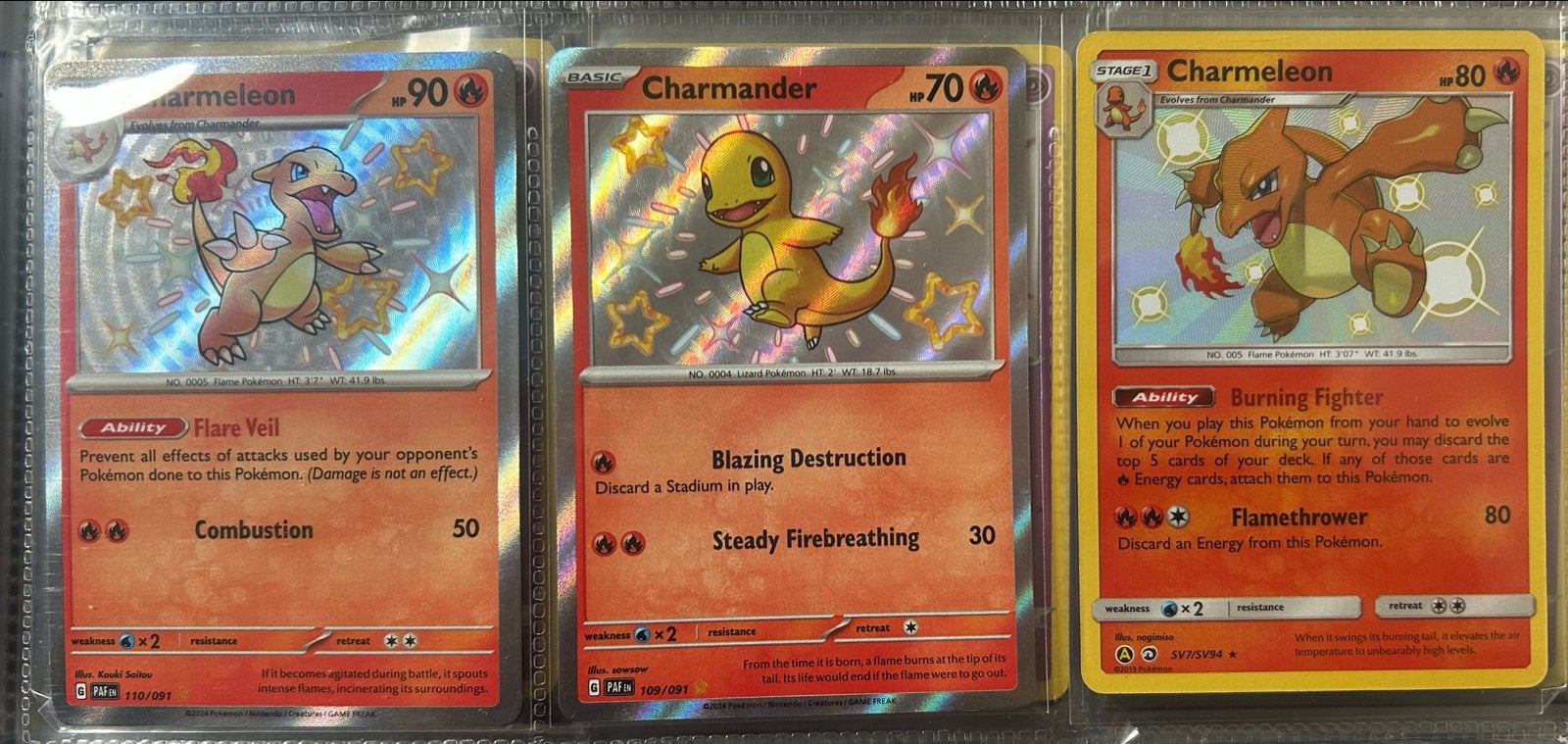 Charmander shiny evolution set Pokémon, Ophalen of Verzenden, Nieuw, Meerdere kaarten, Foil