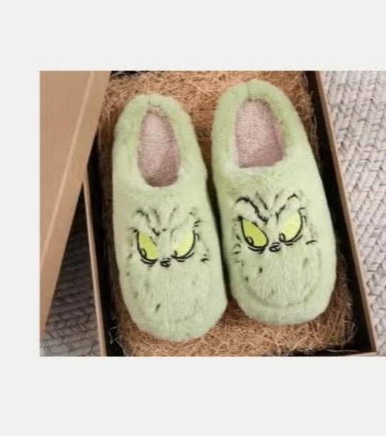 Grinch Pluche Slippers – Warm & Zacht