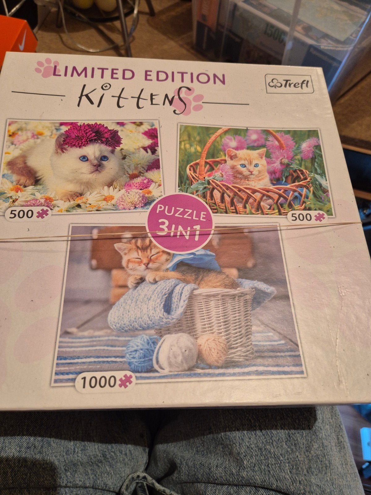 Limited Edition Kittens 3-in-1 Legpuzzel, Ophalen of Verzenden, 500 t/m 1500 stukjes, Zo goed als nieuw, Legpuzzel