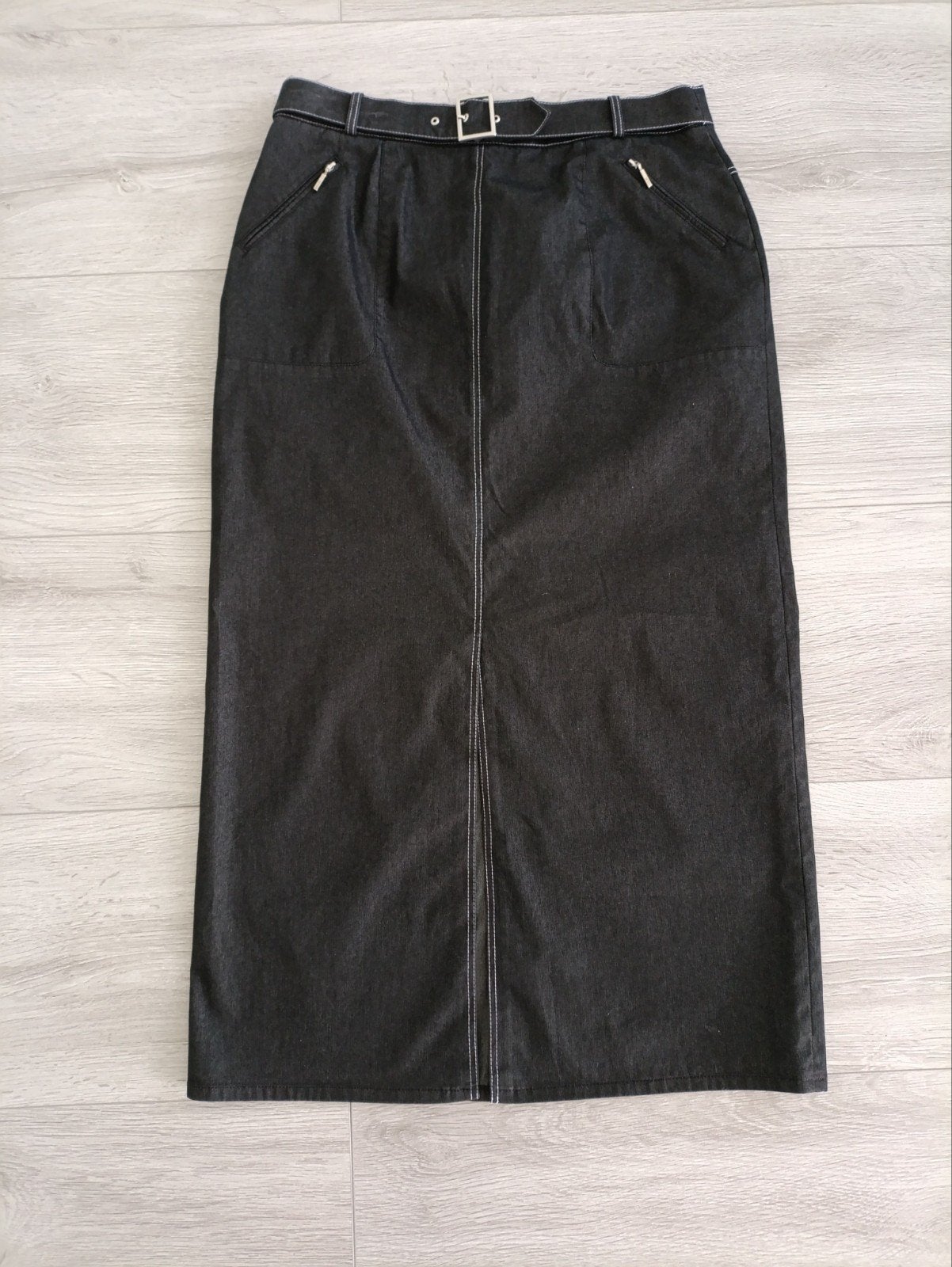 Soepele, lange zwarte Basler Jeans zomerrok, maat 40, Maat 38/40 (M), Zwart, Basler, Ophalen of Verzenden