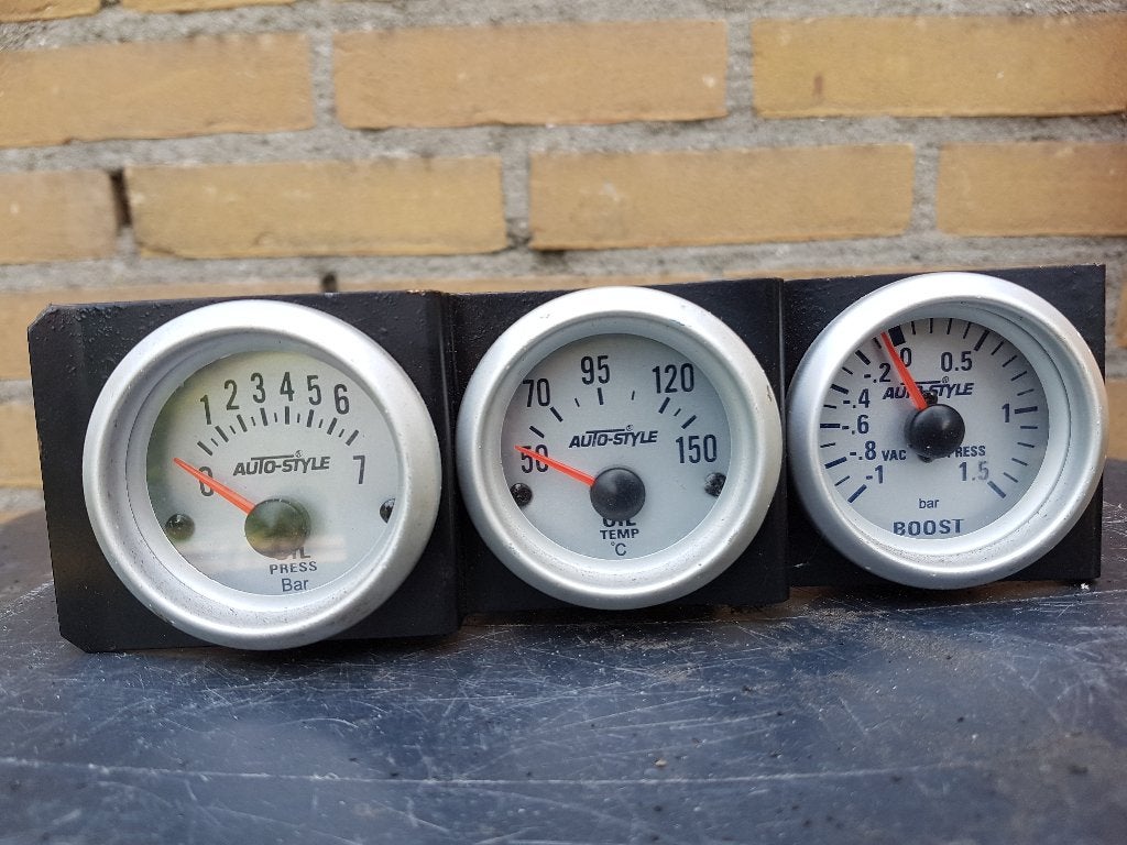 Oliedruk,turbodruk en temperstuurmeter in frame, Ophalen of Verzenden