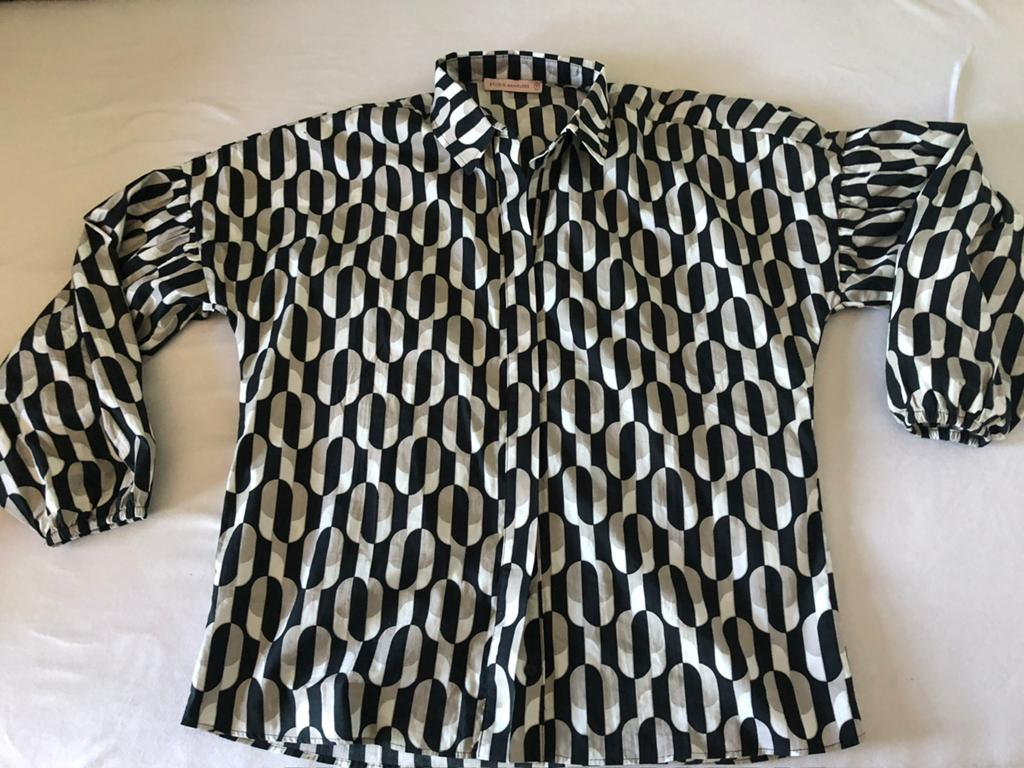 Gave zgan zwart/wit/ taupe blouse  Studio Anneloes M/L 38/40, Ophalen of Verzenden, Zo goed als nieuw, Wit