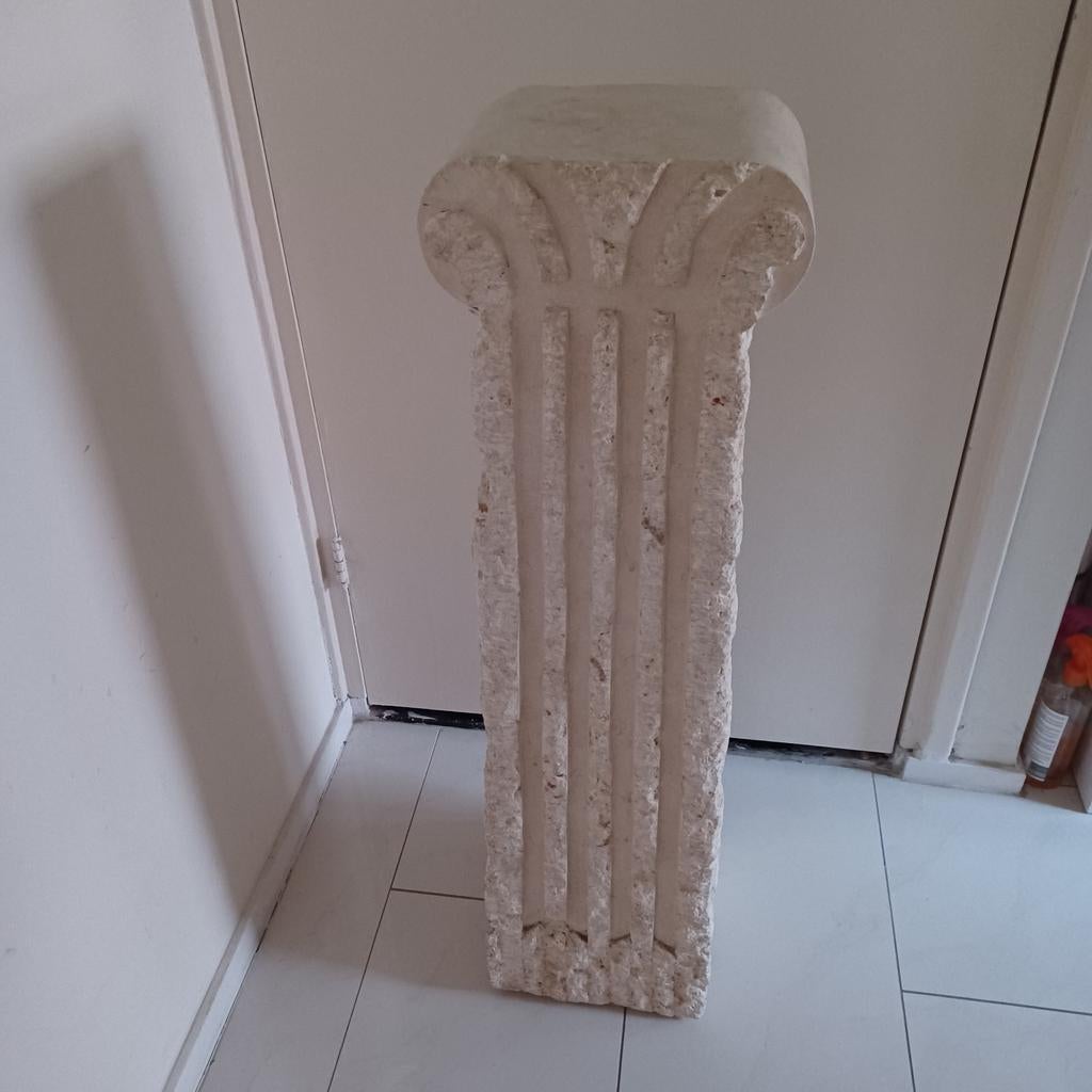 Fossielstenen/griekse/romeinse  zuil/ pilaar 35 euro, Huis en Inrichting, Ophalen, Zo goed als nieuw
