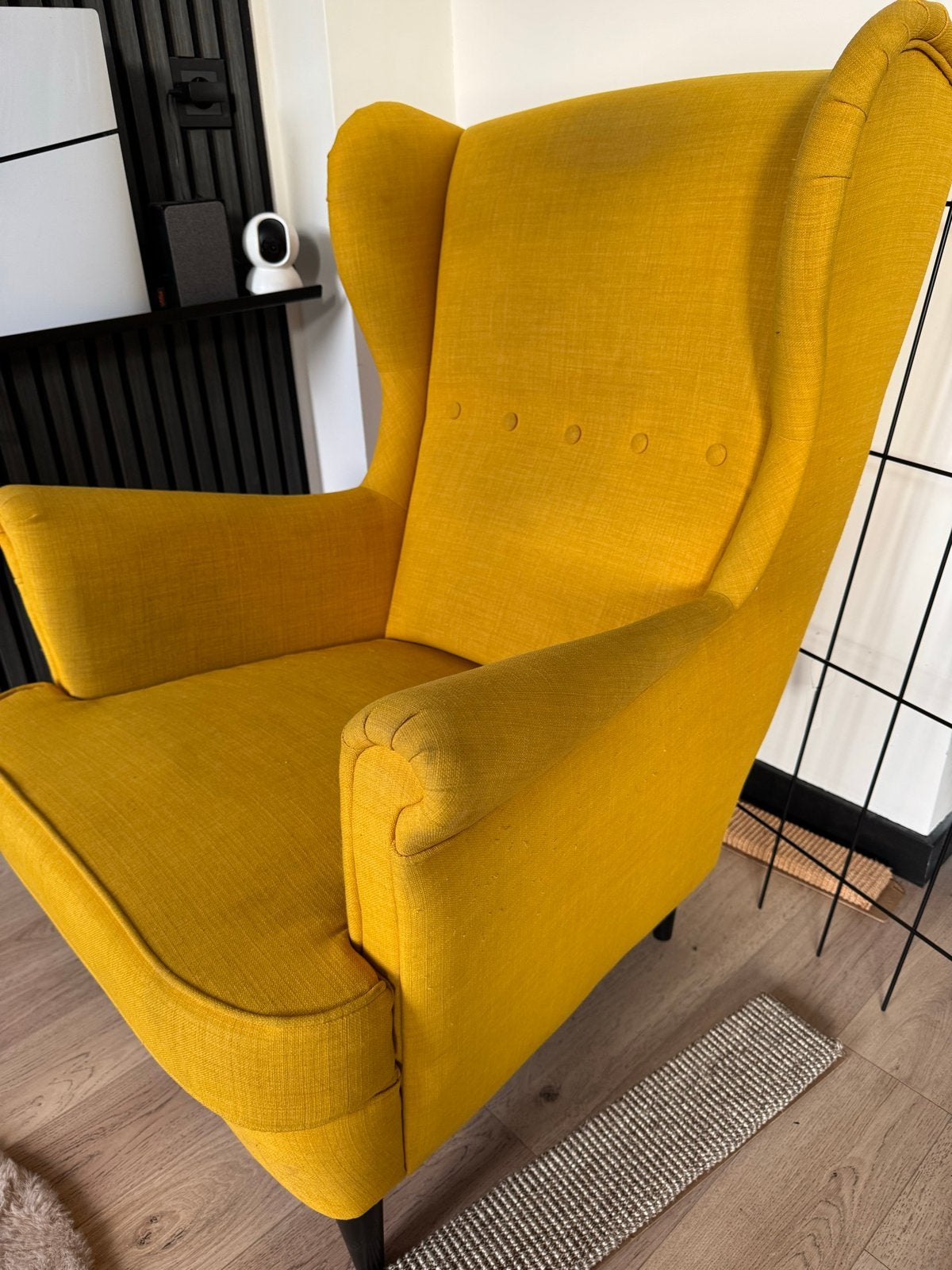 Comfortabele gele fauteuil - Zo goed als nieuw, Huis en Inrichting, Ophalen, Zo goed als nieuw, Stof, 75 tot 100 cm