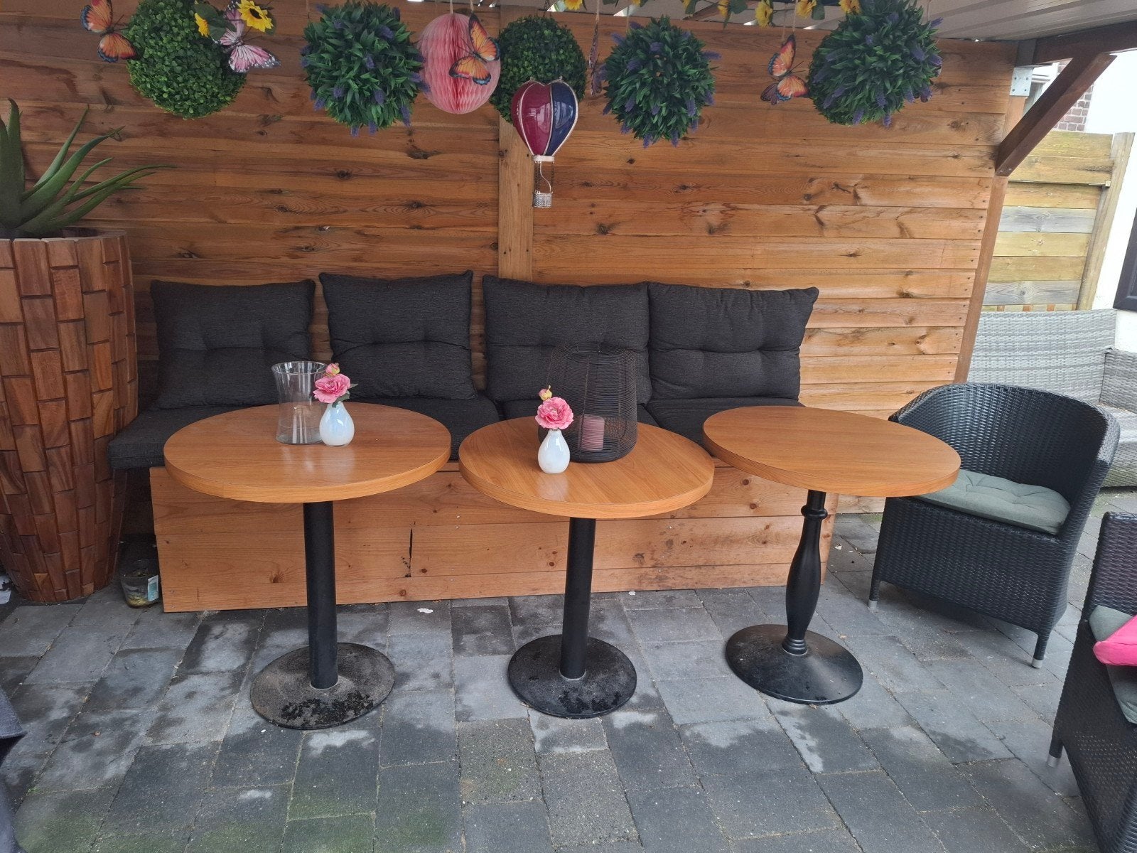 3 terrastafeltjes, Tuin en Terras, Ophalen, Rond, Metaal