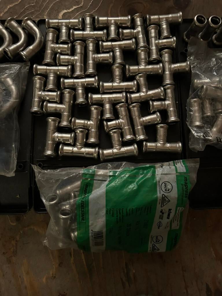 Mapress RVS fitting T-stukken 15mm, Minder dan 20 mm, Overige typen, Nieuw, Ophalen of Verzenden